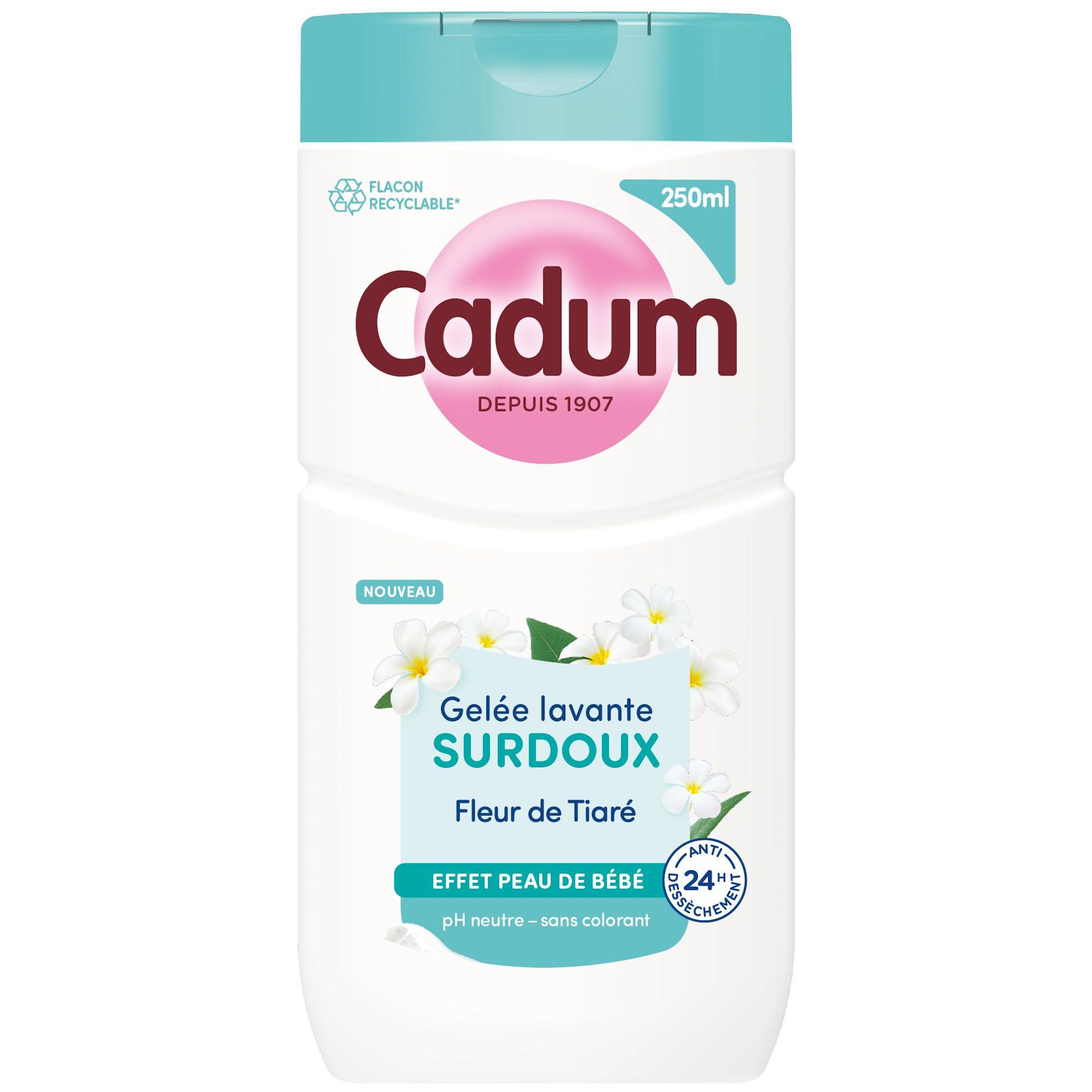 CADUM Gelée lavante surdoux fleur de tiaré 250ml
