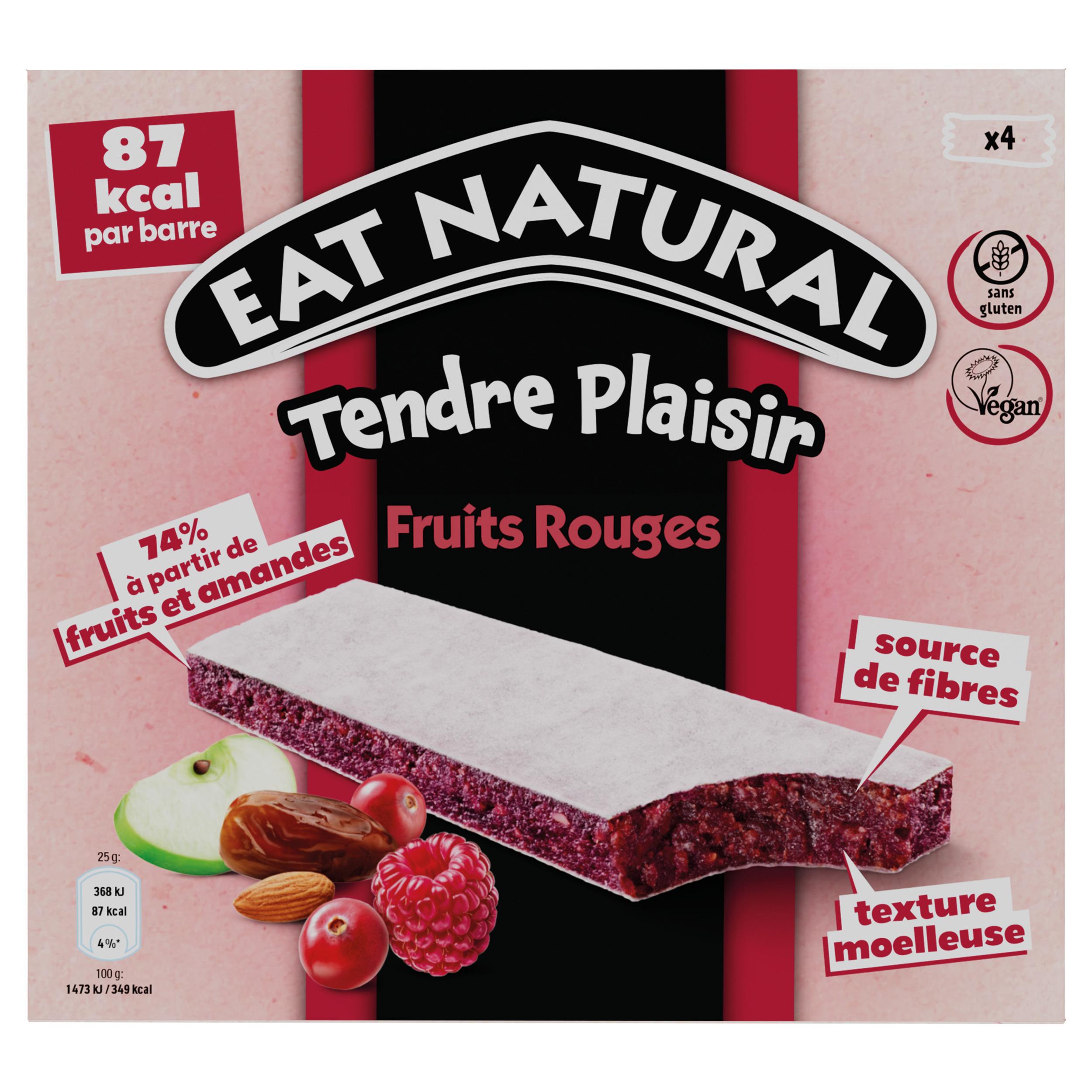 EAT NATURAL Barres de céréales aux fruits rouges sans gluten 4 barres 4x25g