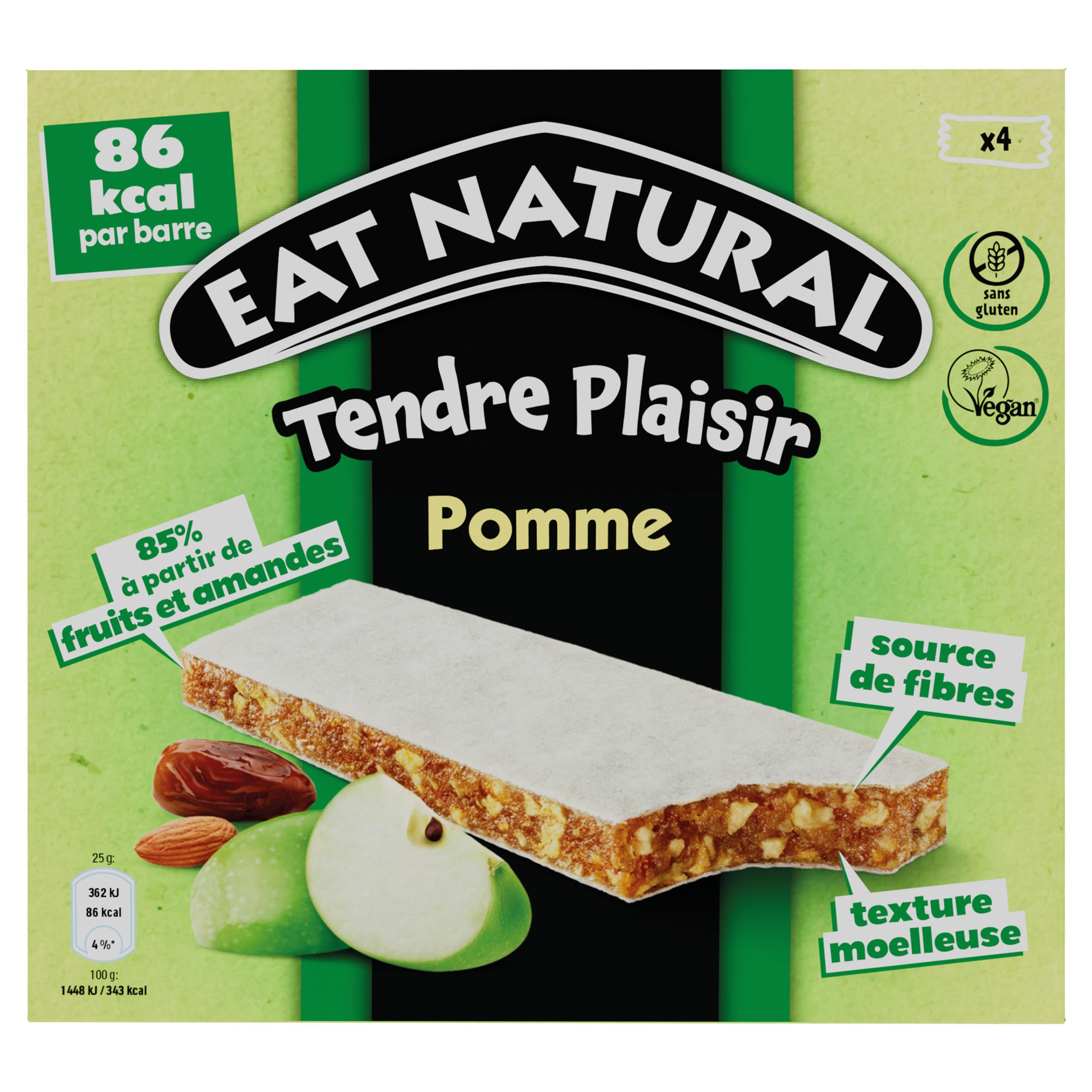 EAT NATURAL Barres de céréales aux dattes amandes et pommes sans gluten 4x25g