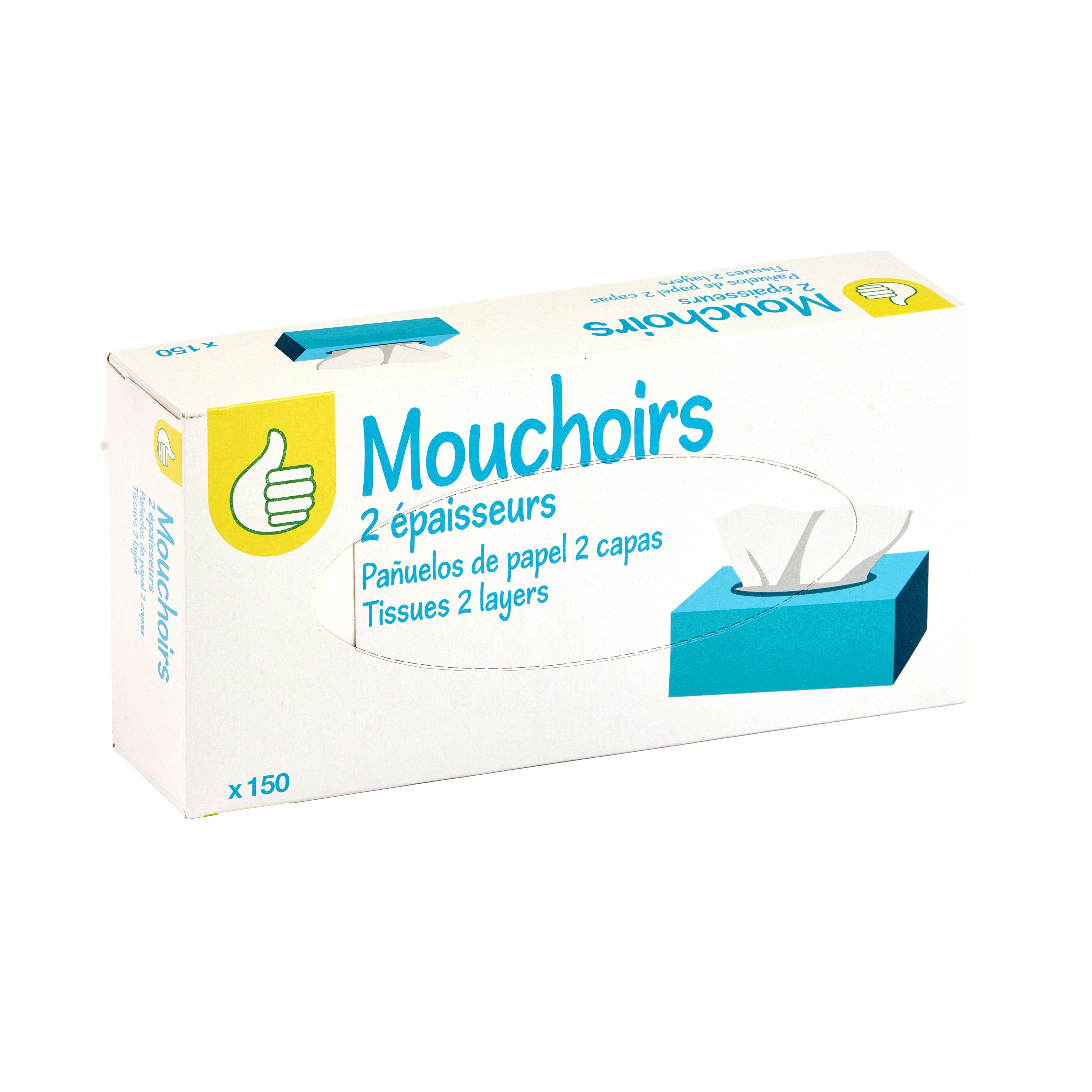 Voir la diapositive 3 : POUCE Boite de mouchoirs 2 épaisseurs 150 mouchoirs