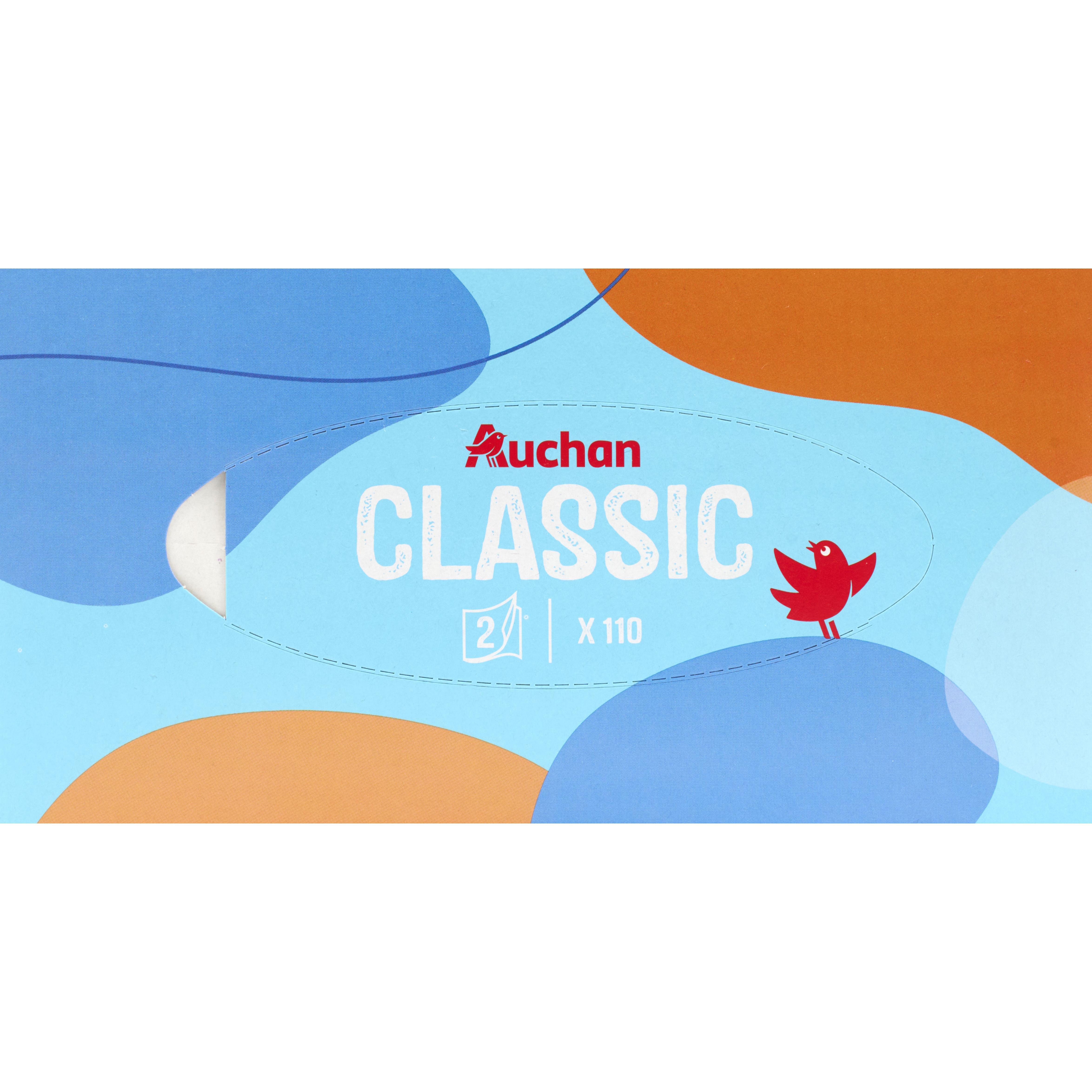 AUCHAN Boite de mouchoirs doux et résistant 2 plis 110 mouchoirs