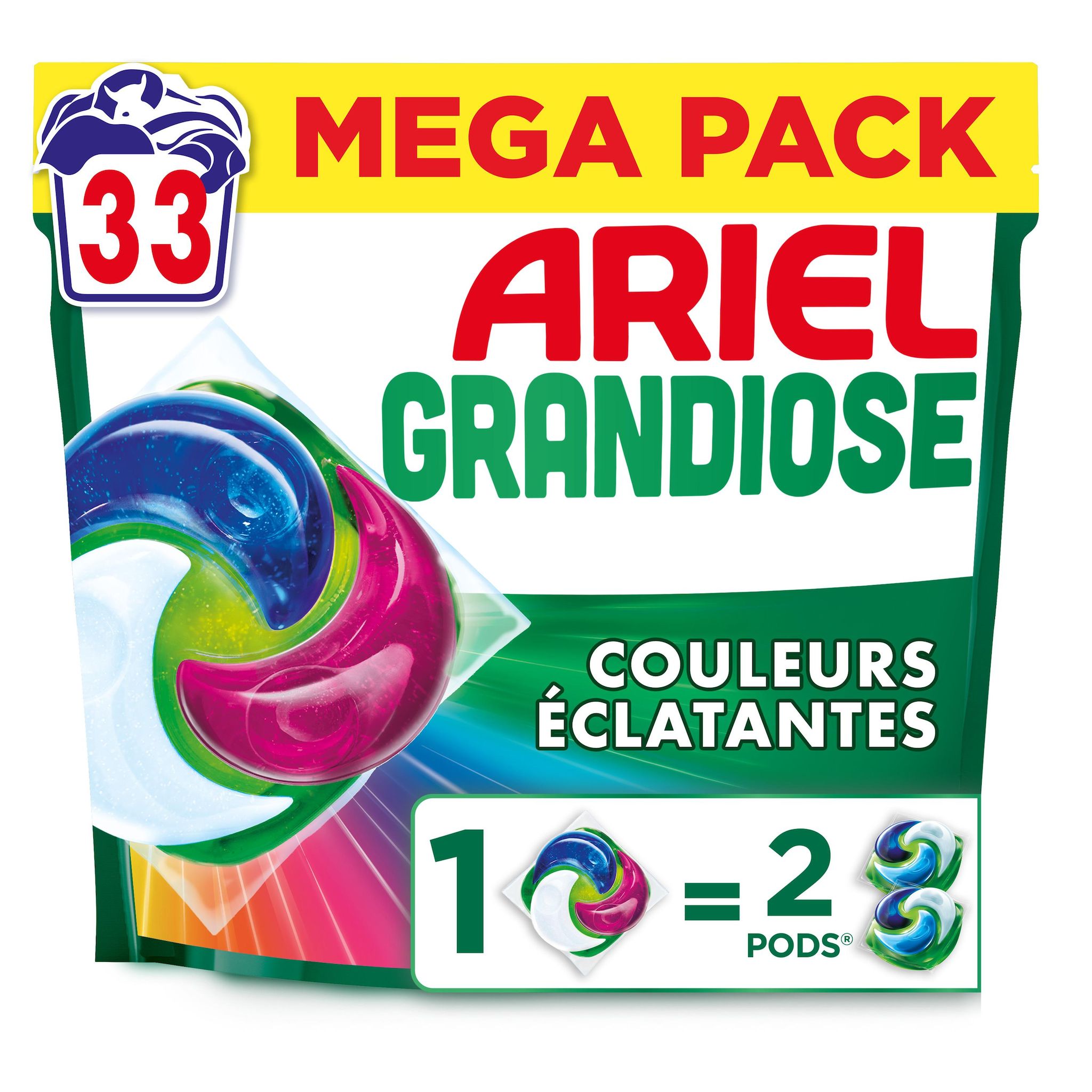 ARIEL Lessive capsules couleur 4en1 PODS 33 lavages 33 doses