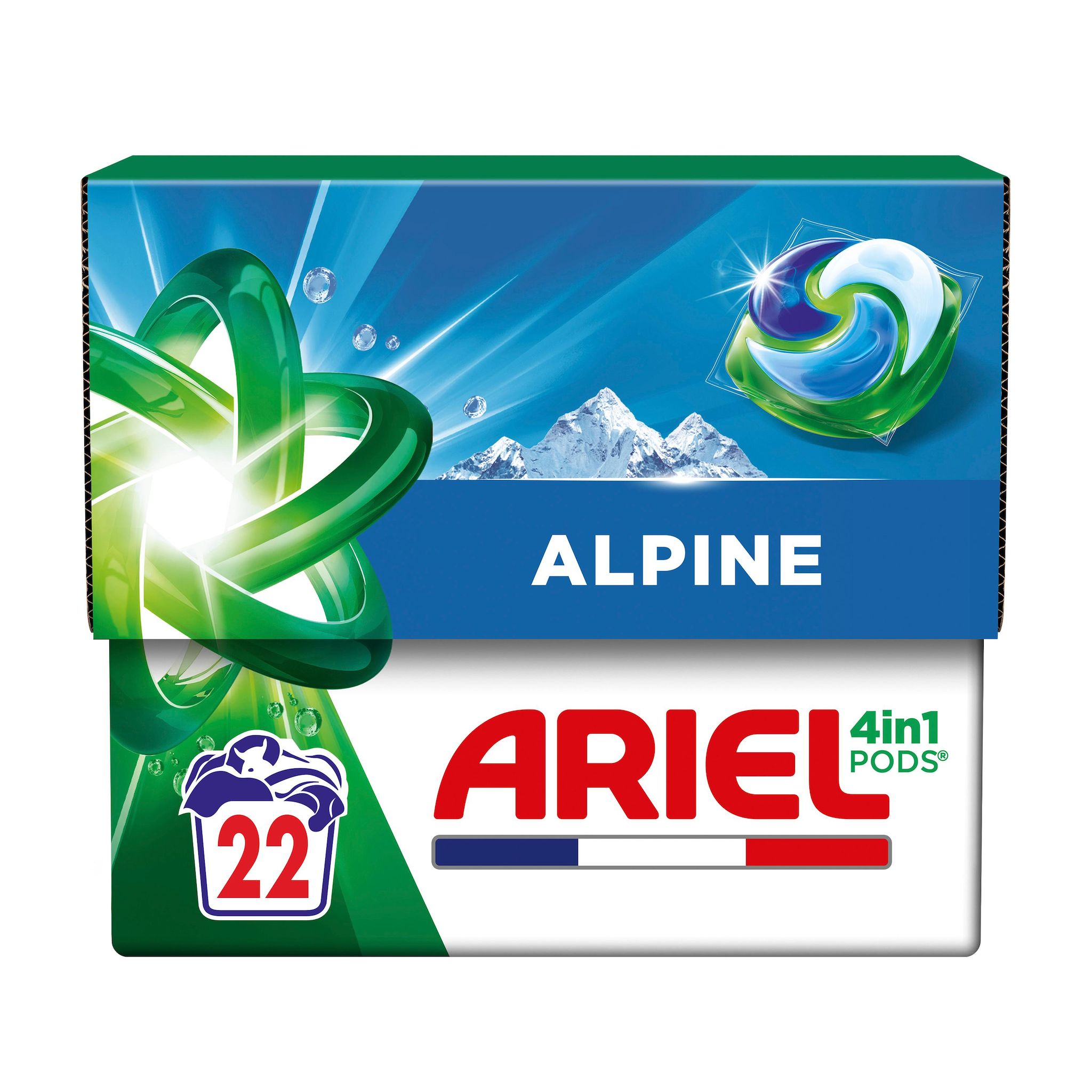 ARIEL 4en1 PODS lessive capsules alpine 22 capsules