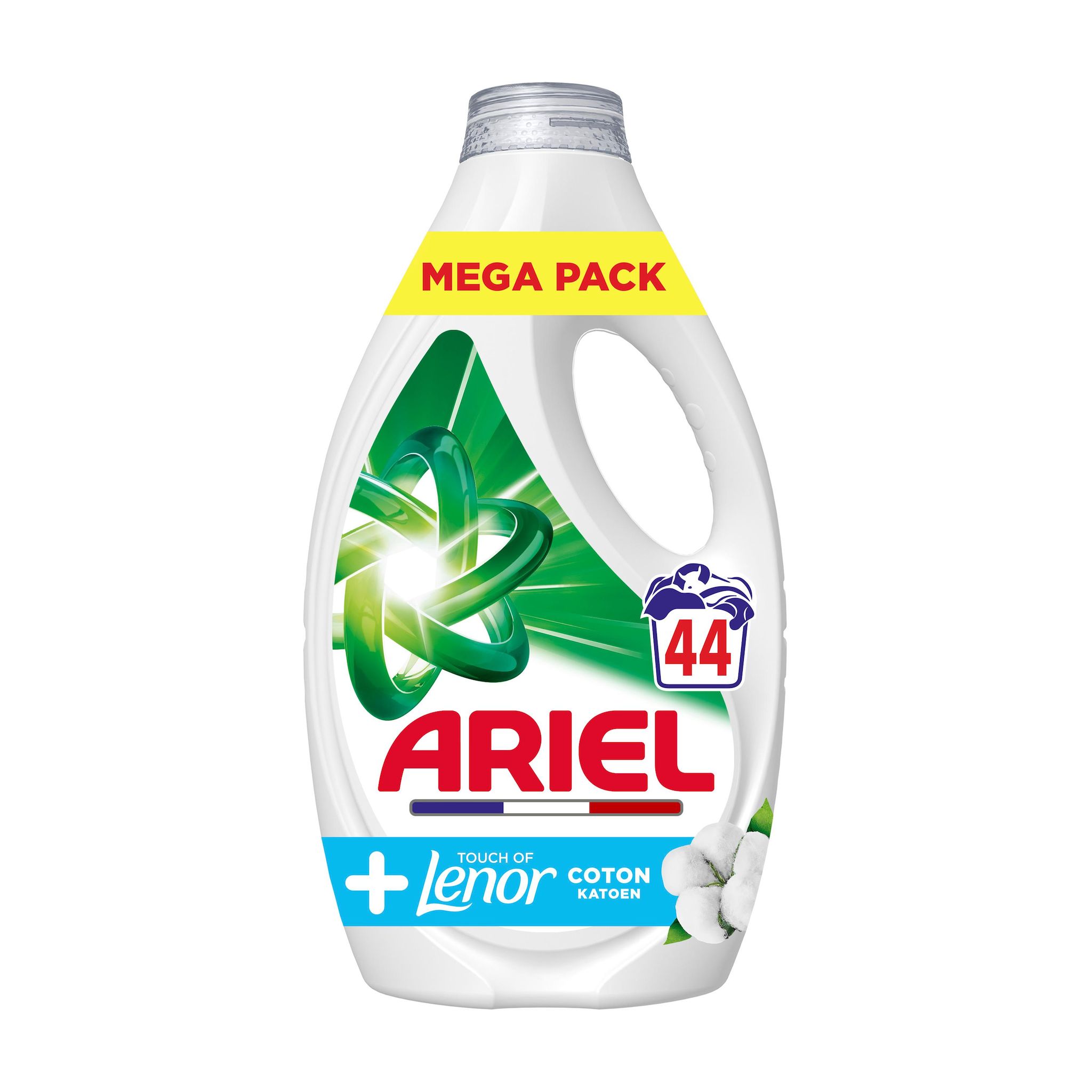 ARIEL Lessive liquide fraîcheur de coton 44 lavages 1,98l