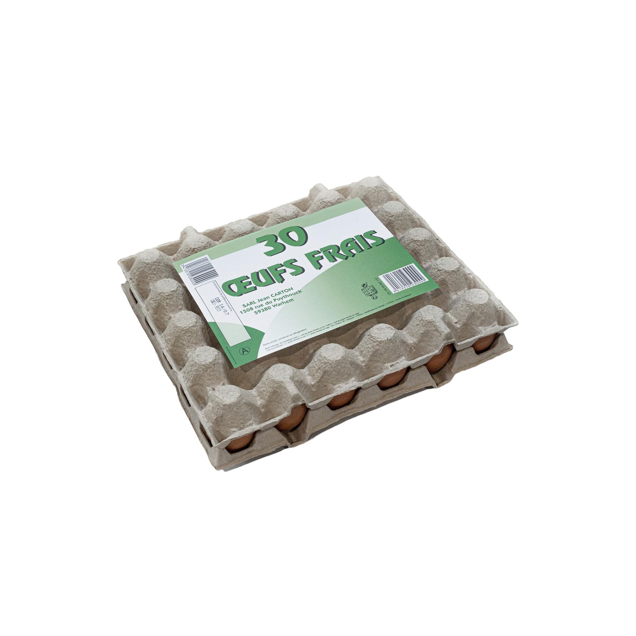 Oeufs de poule frais en cages aménagées 30 pièces