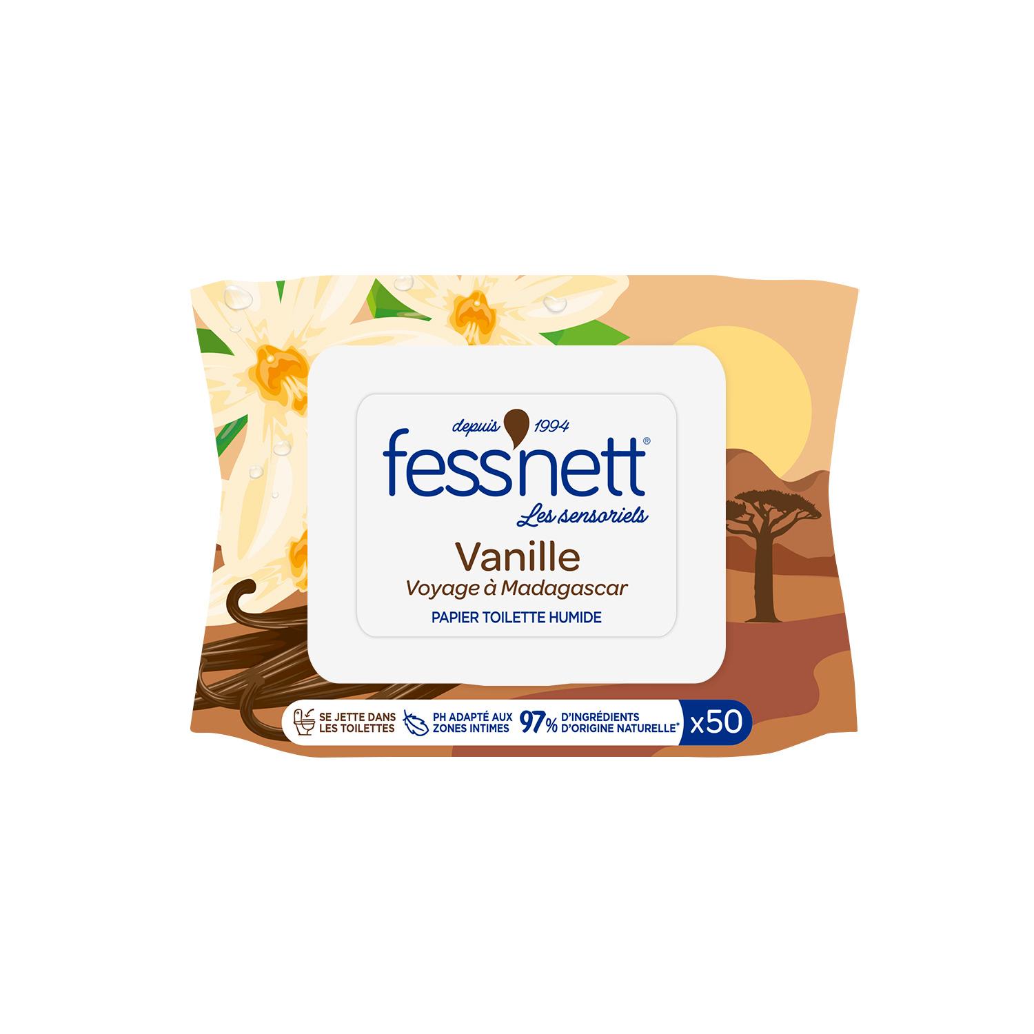 FESS'NETT Lingettes nettoyantes vanille 50 pièces