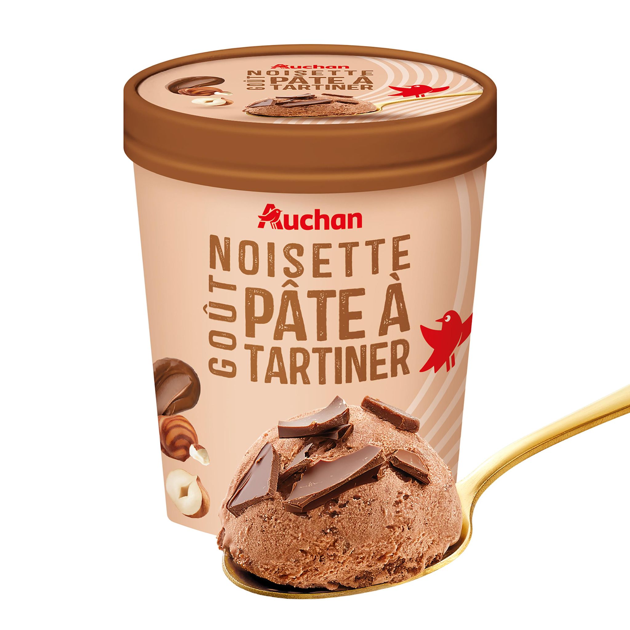 AUCHAN Glace en pot noisette pâte à tartiner 260g