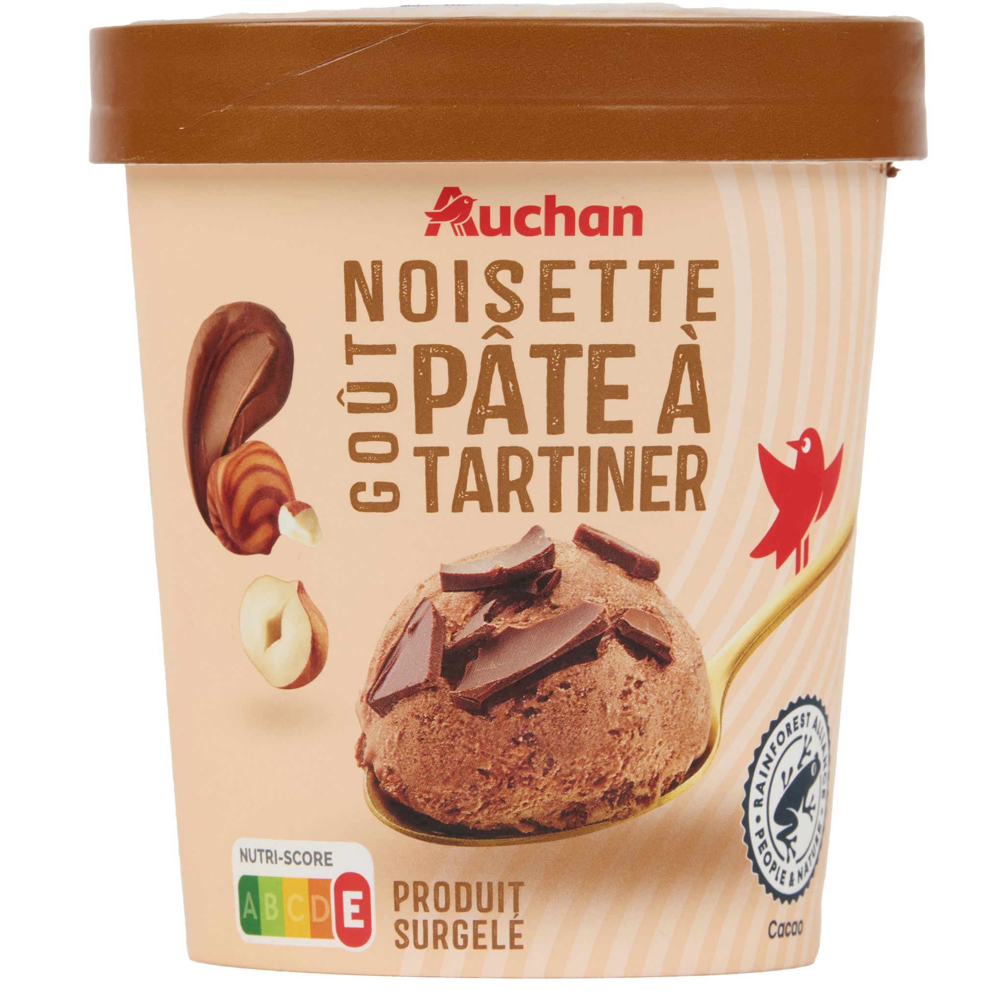 Voir la diapositive 3 : AUCHAN Glace en pot noisette pâte à tartiner 260g