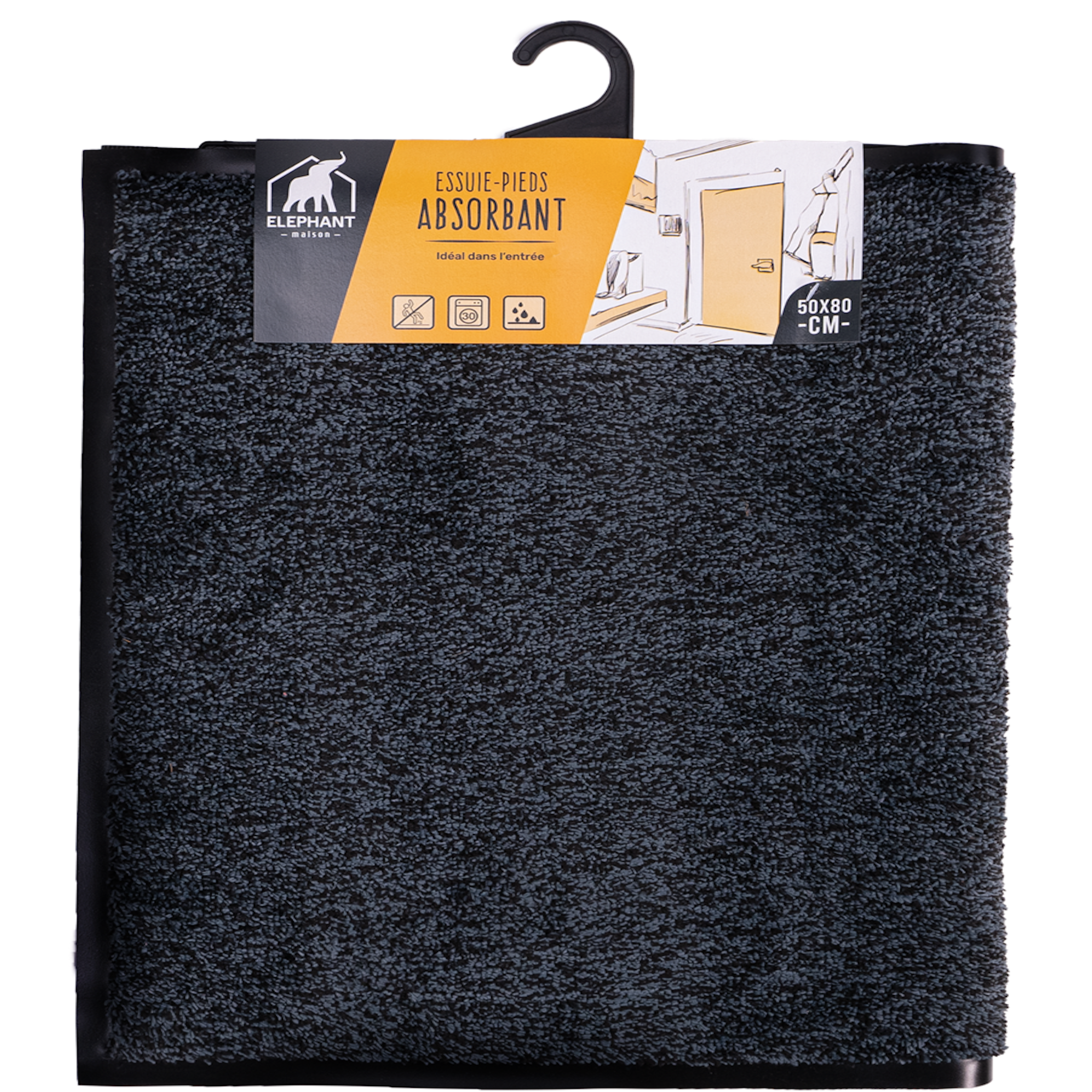 ELEPHANT Essuie-pieds absorbant sur cintre 1 pièce