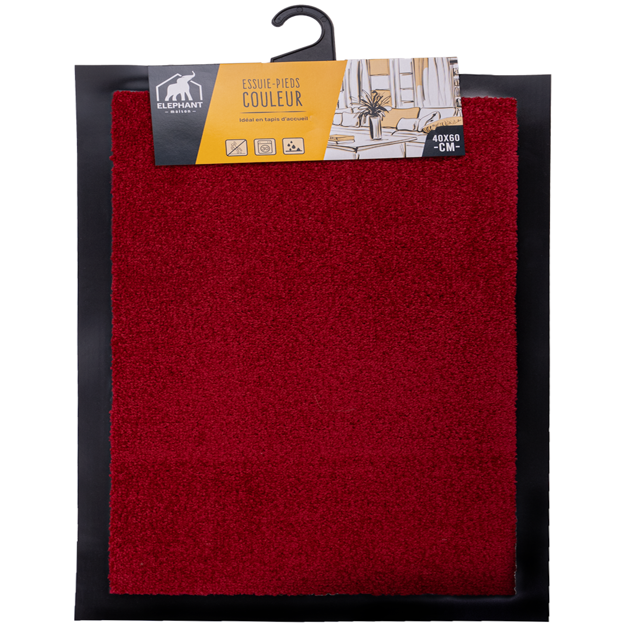 ELEPHANT Serpillère essuie-pieds couleur sur cintre 1 pièce