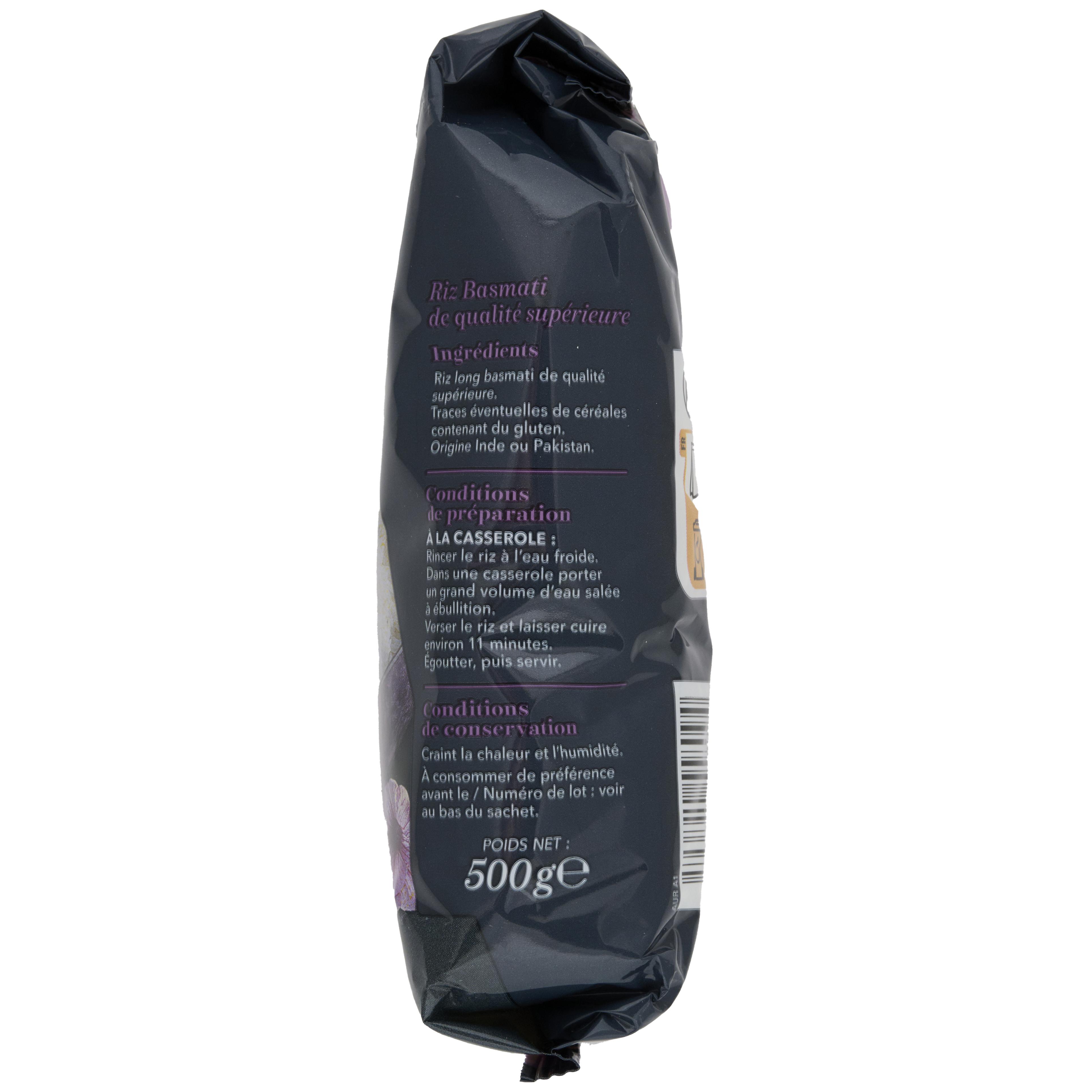 Voir la diapositive 3 : AUCHAN COLLECTION Riz Basmati d'Himalaya 500g