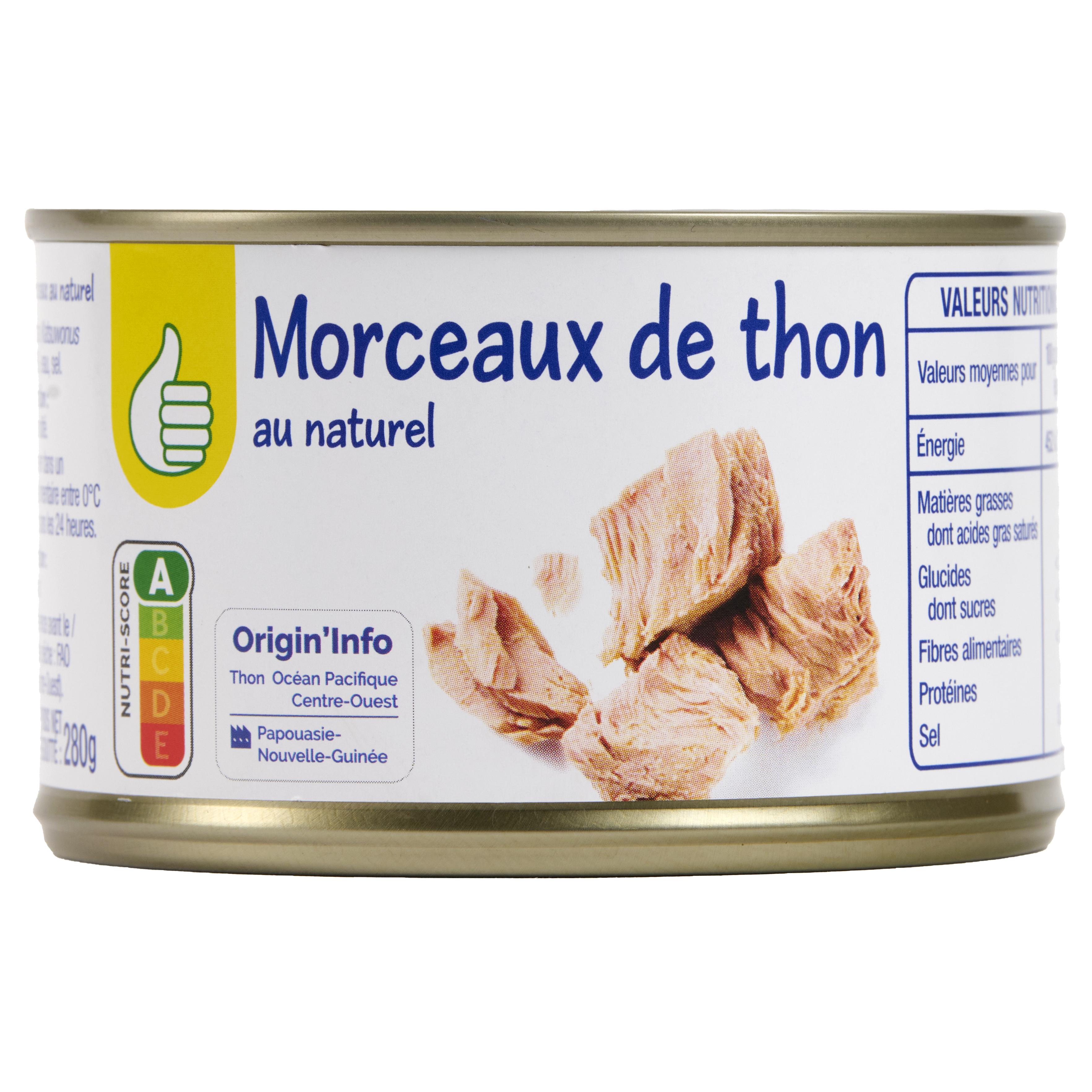 Voir la diapositive 5 : POUCE Morceaux de thon au naturel 280g