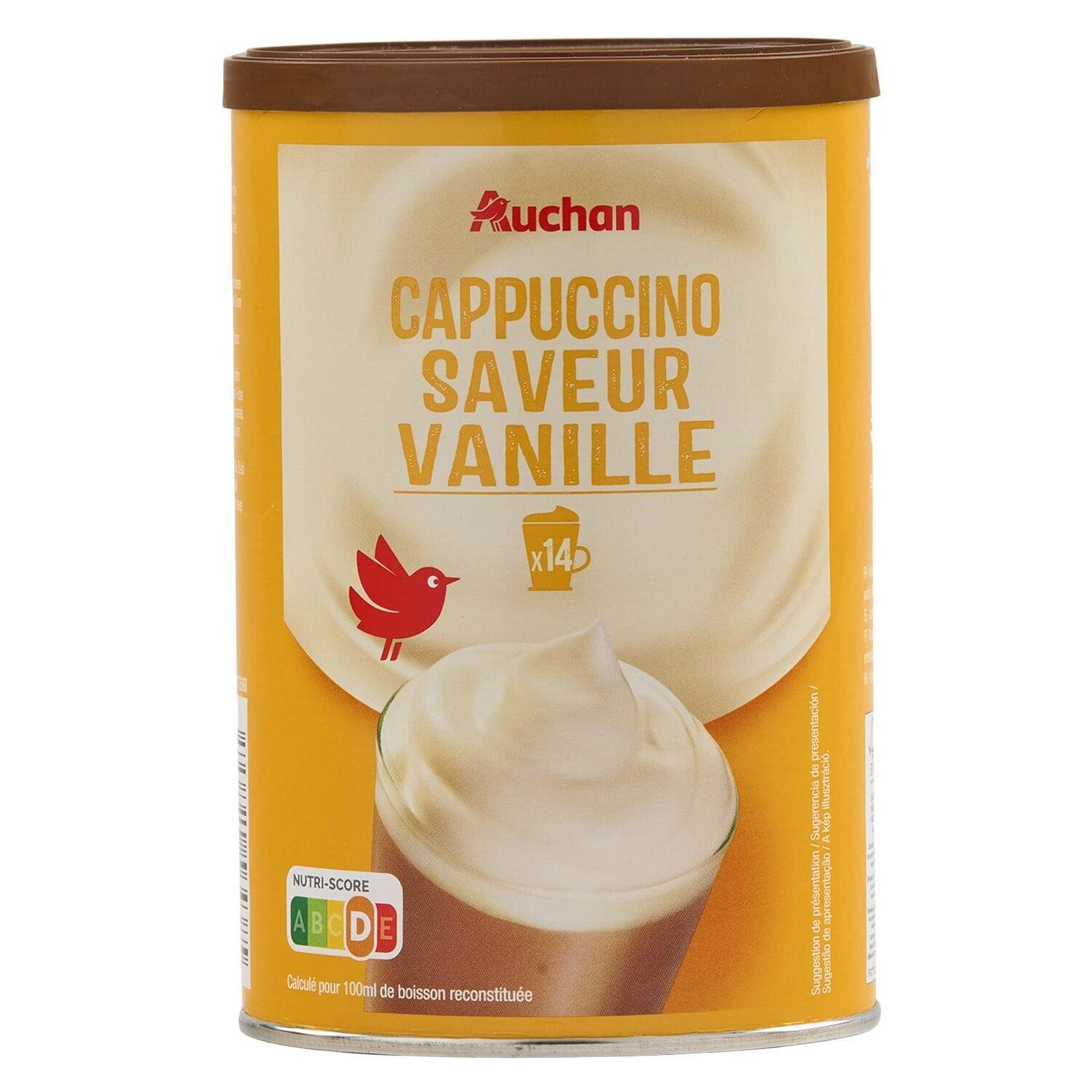 AUCHAN Cappuccino saveur vanille boîte 250g