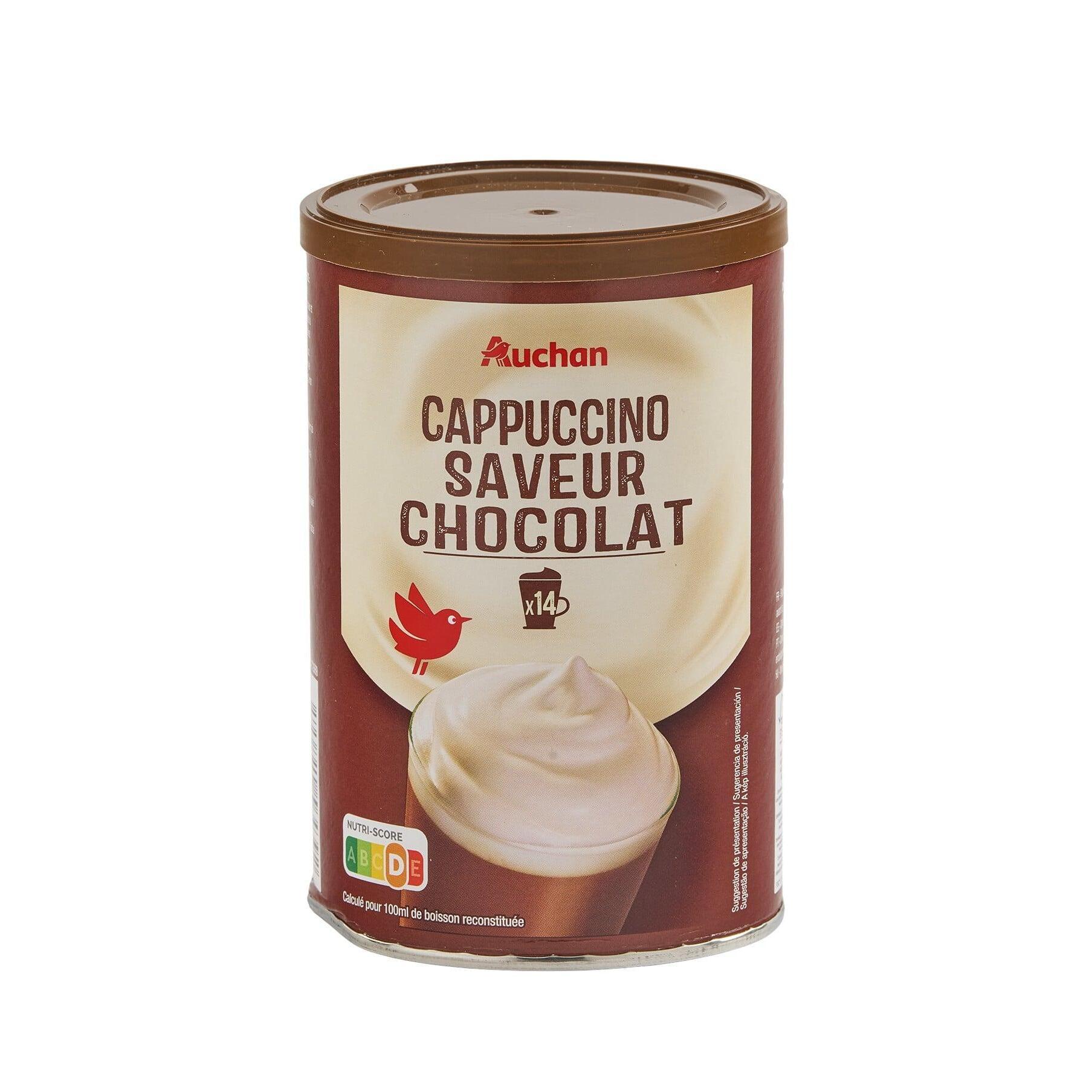 Voir la diapositive 3 : AUCHAN Cappuccino saveur chocolat soluble 250g