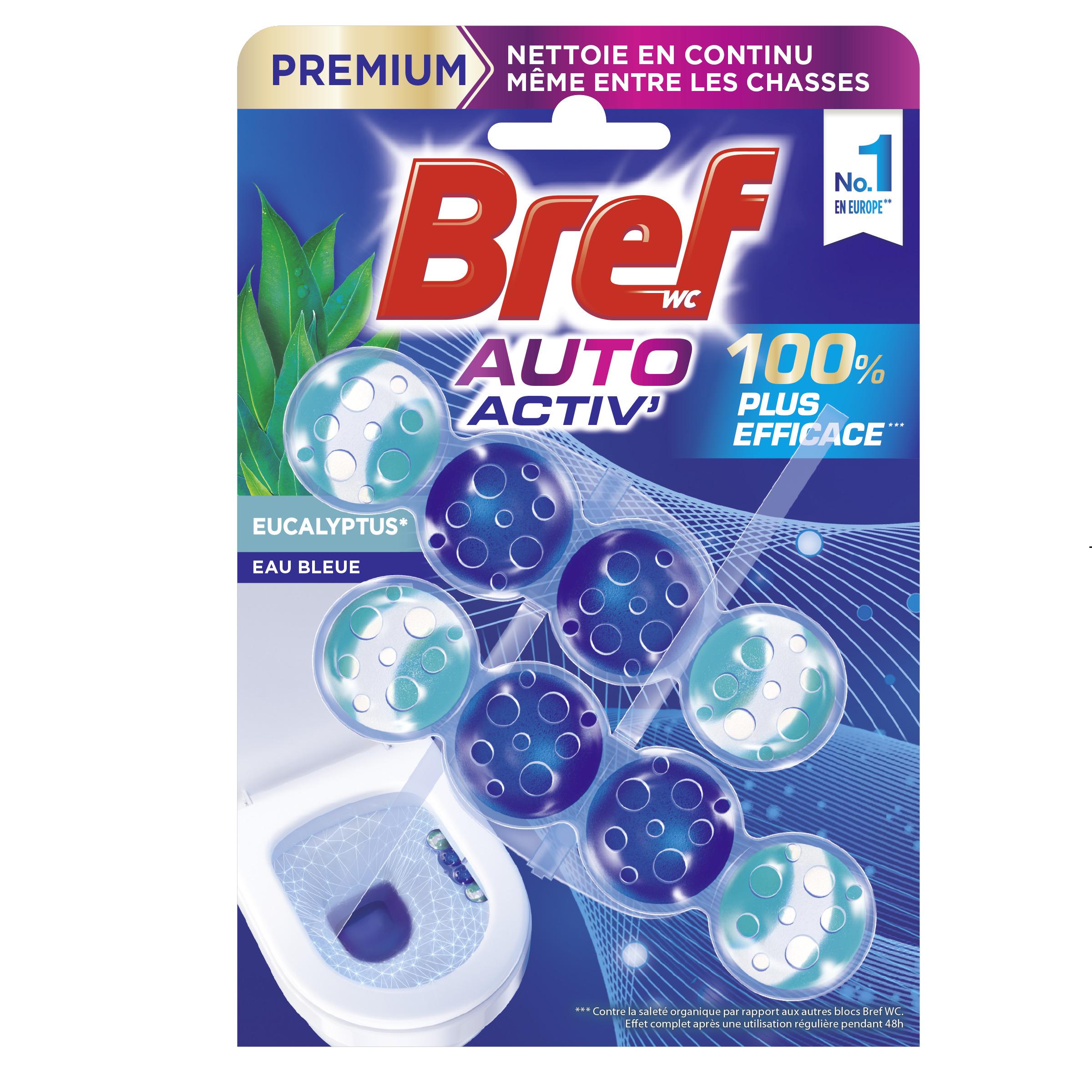 BREF Auto activ bloc wc nettoyant eucalyptus 2 blocs