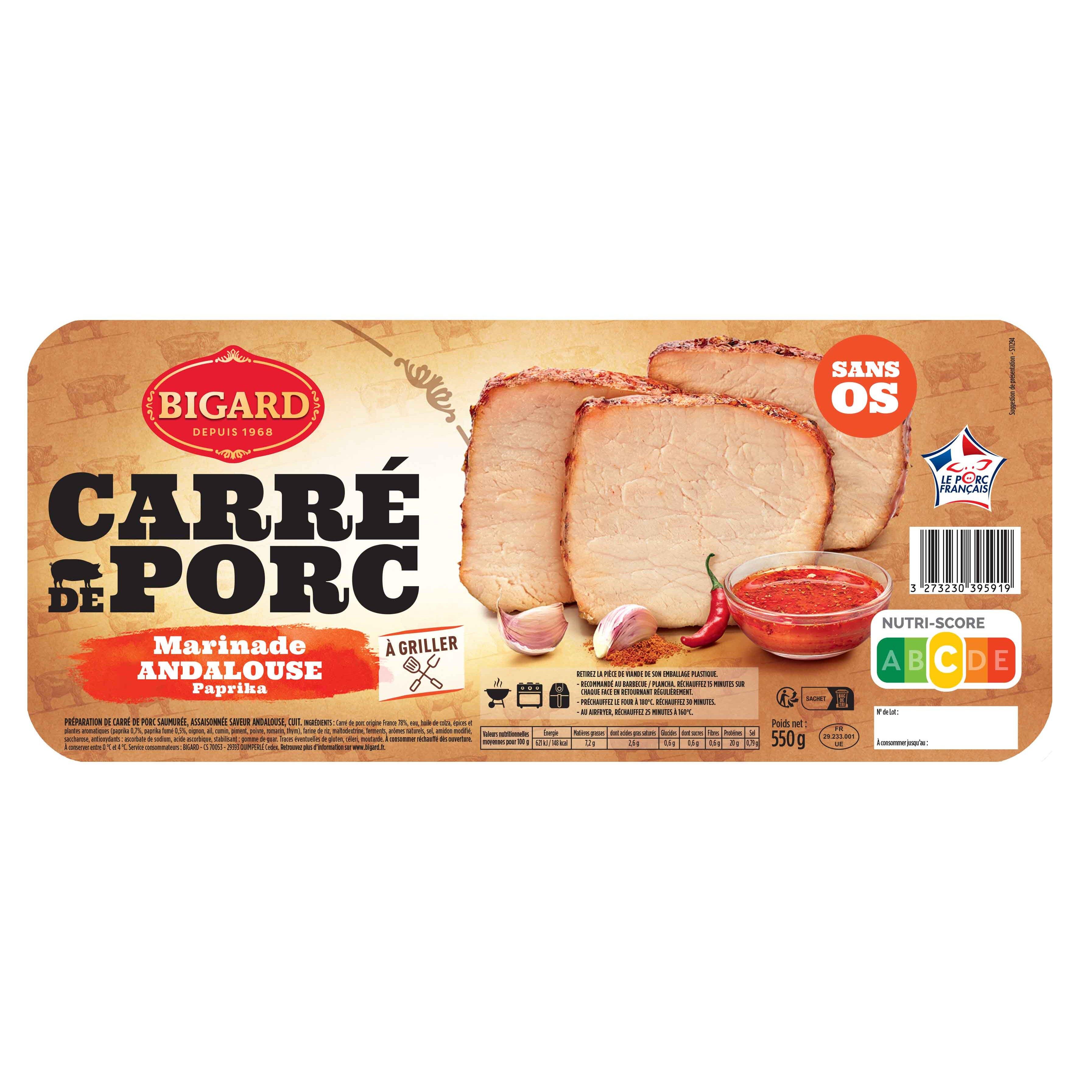 BIGARD Carré de porc sans os marinade andalouse paprika 550g