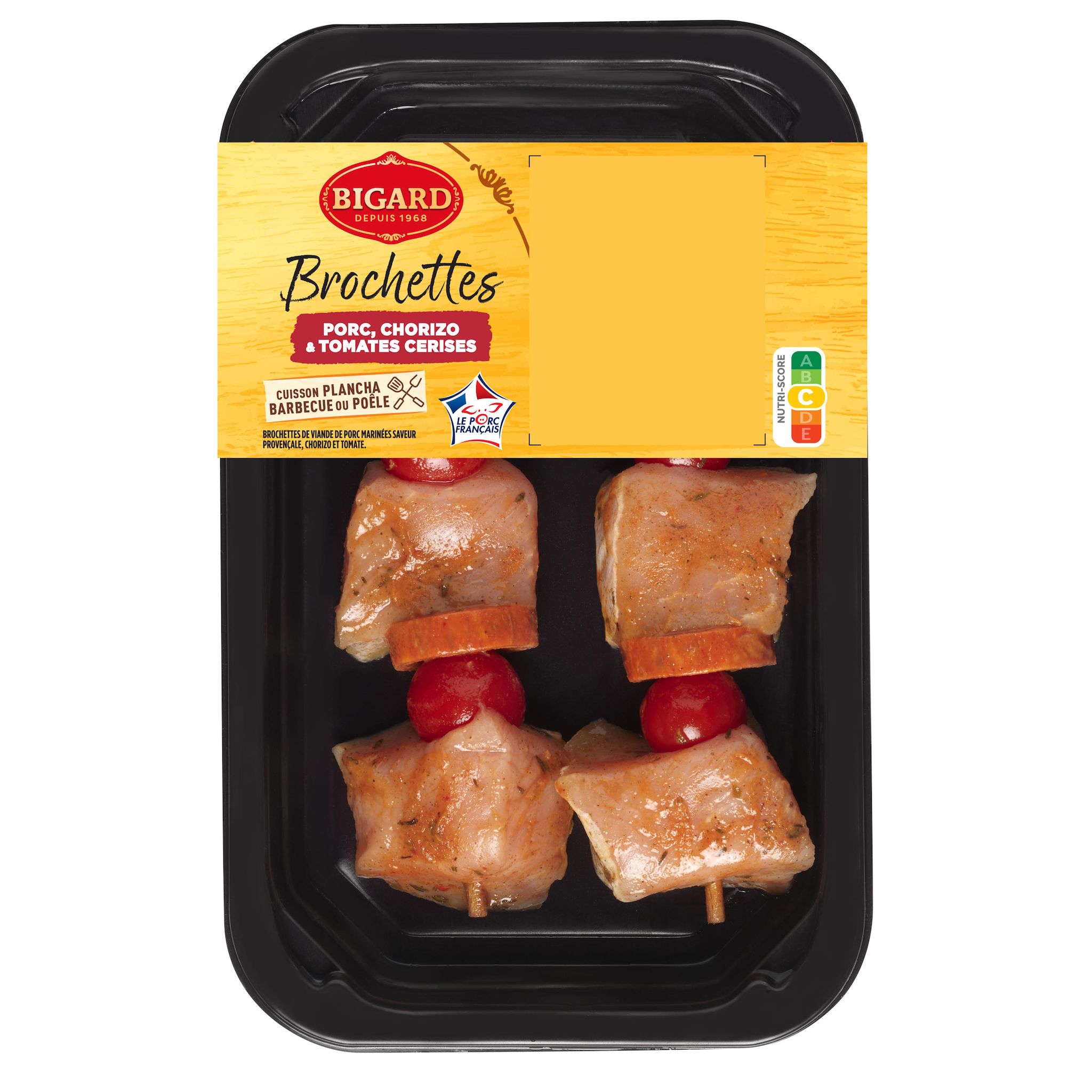 BIGARD Brochettes de porc et chorizo saveur provençale 2 pièces 320g