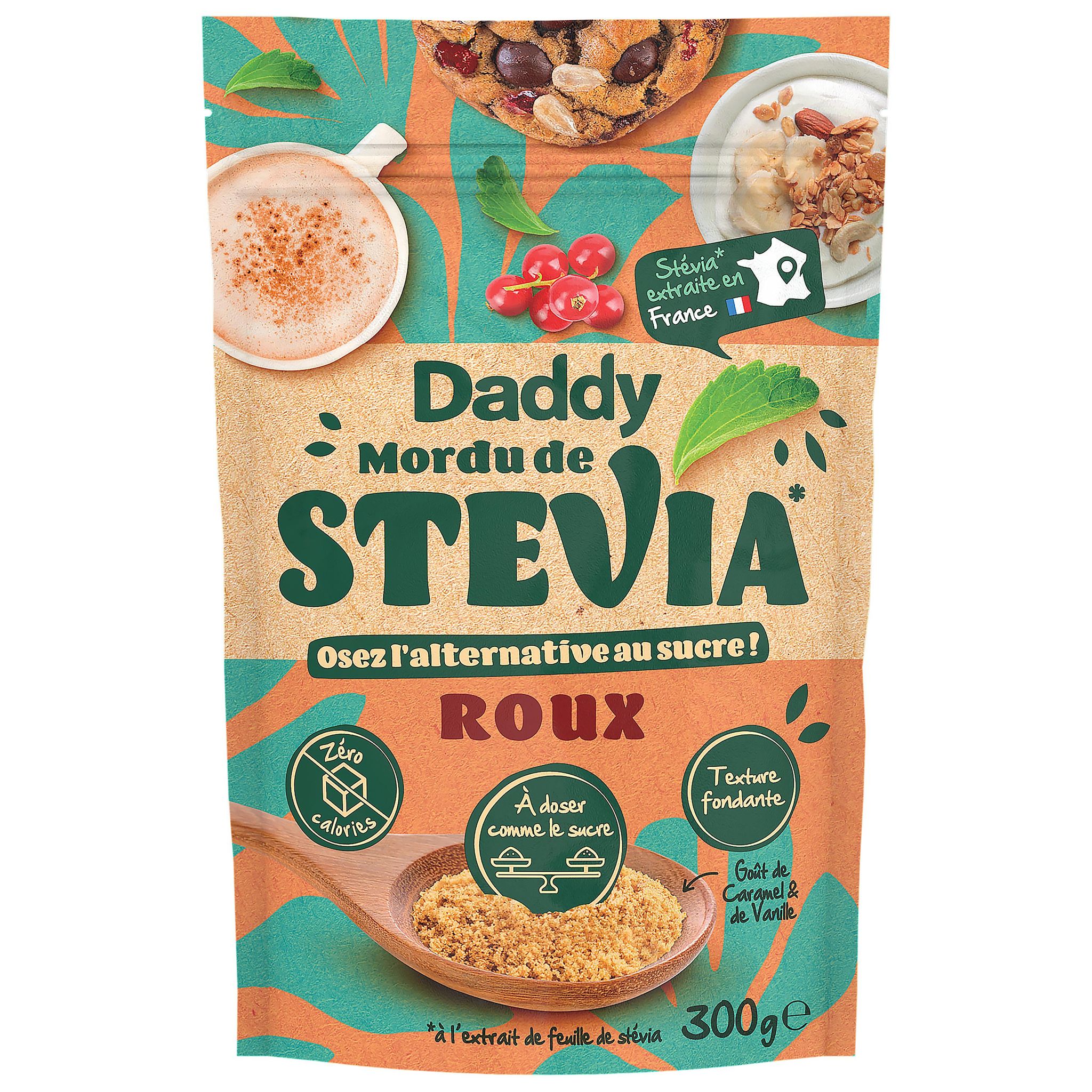 DADDY Sucre stévia roux en poudre 300g