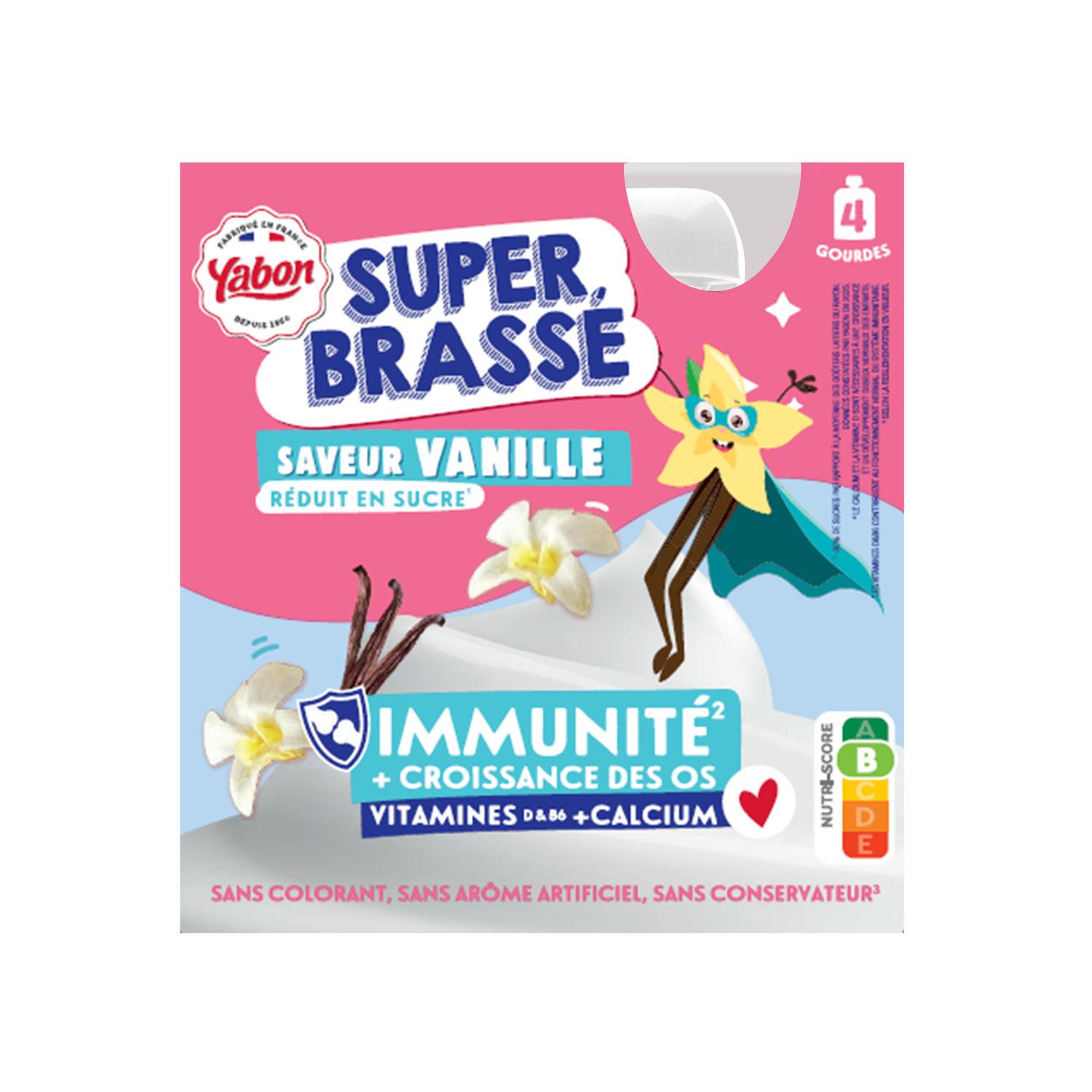 YABON Gourdes brassées saveur vanille 4x80g