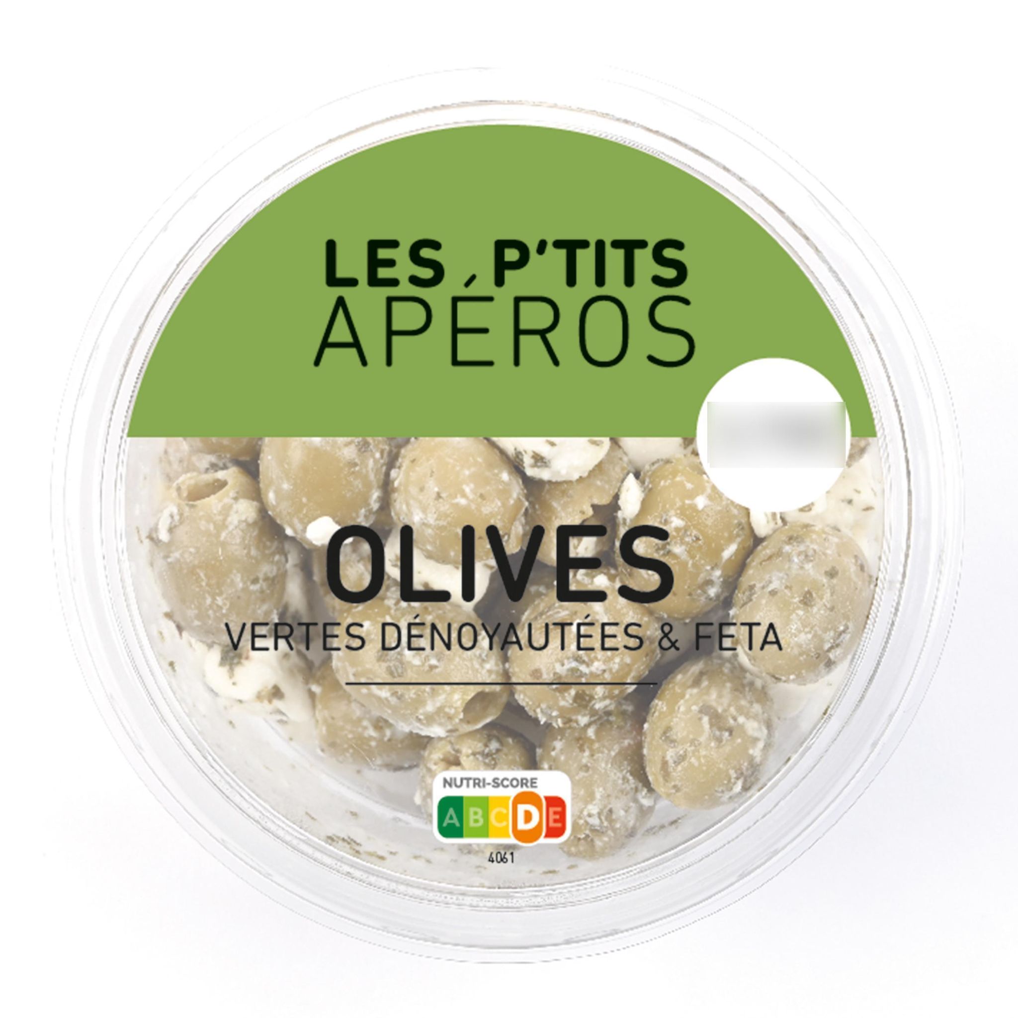 LES P'TITS APEROS Olives vertes dénoyautées et feta 150g