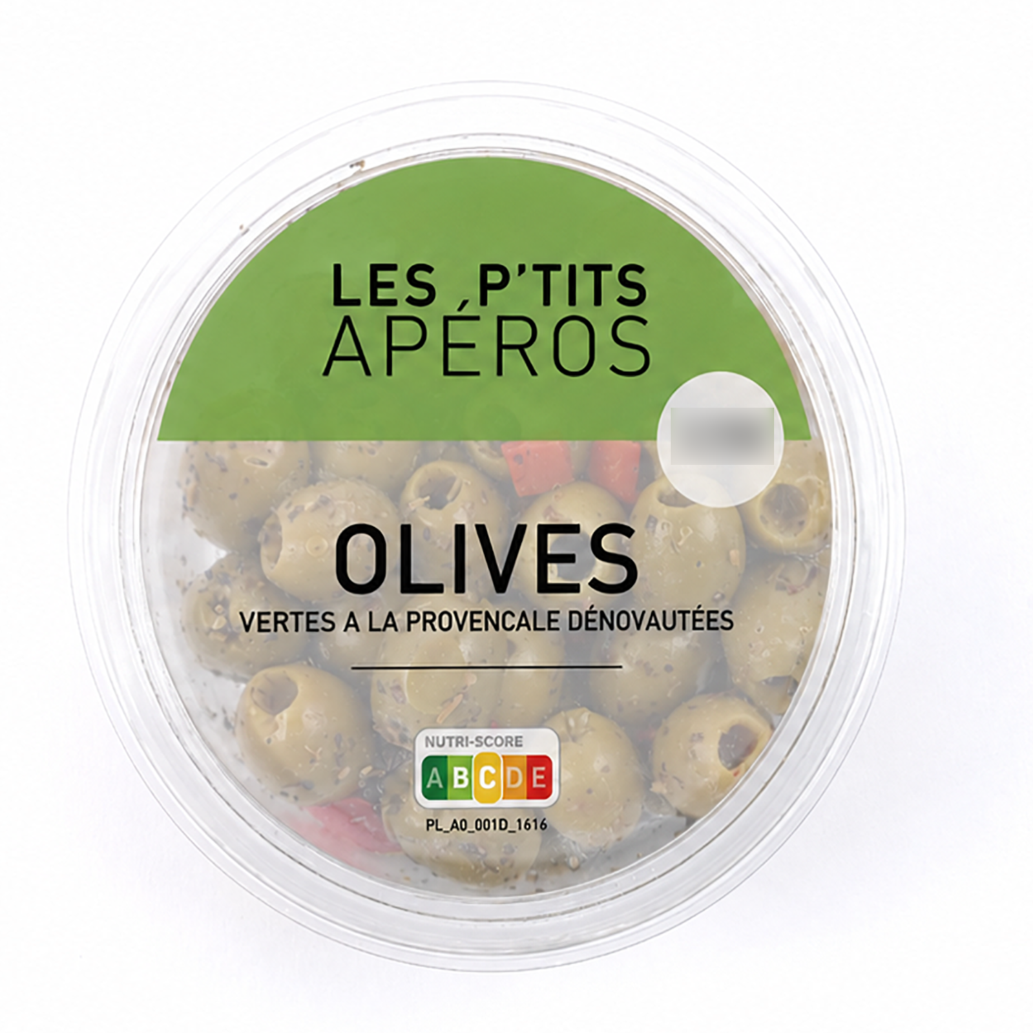 LES P'TITS APEROS Olives vertes dénoyautées à la provençale aux épices du Sud 150g