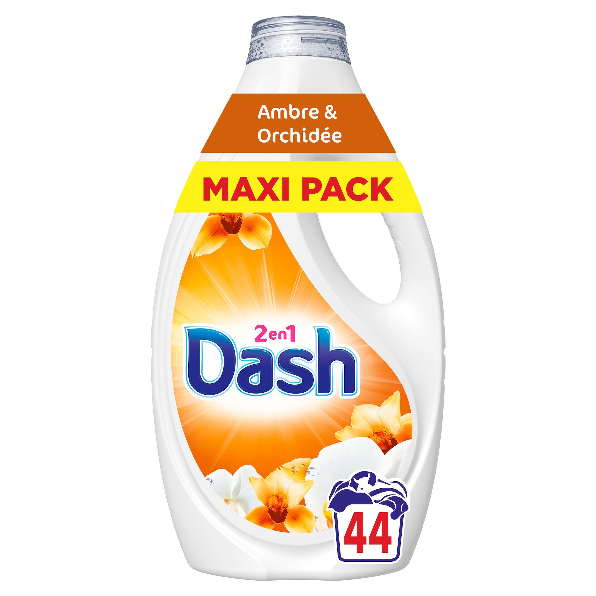 DASH Lessive liquide ambre & orchidée 44 lavages 1,98l