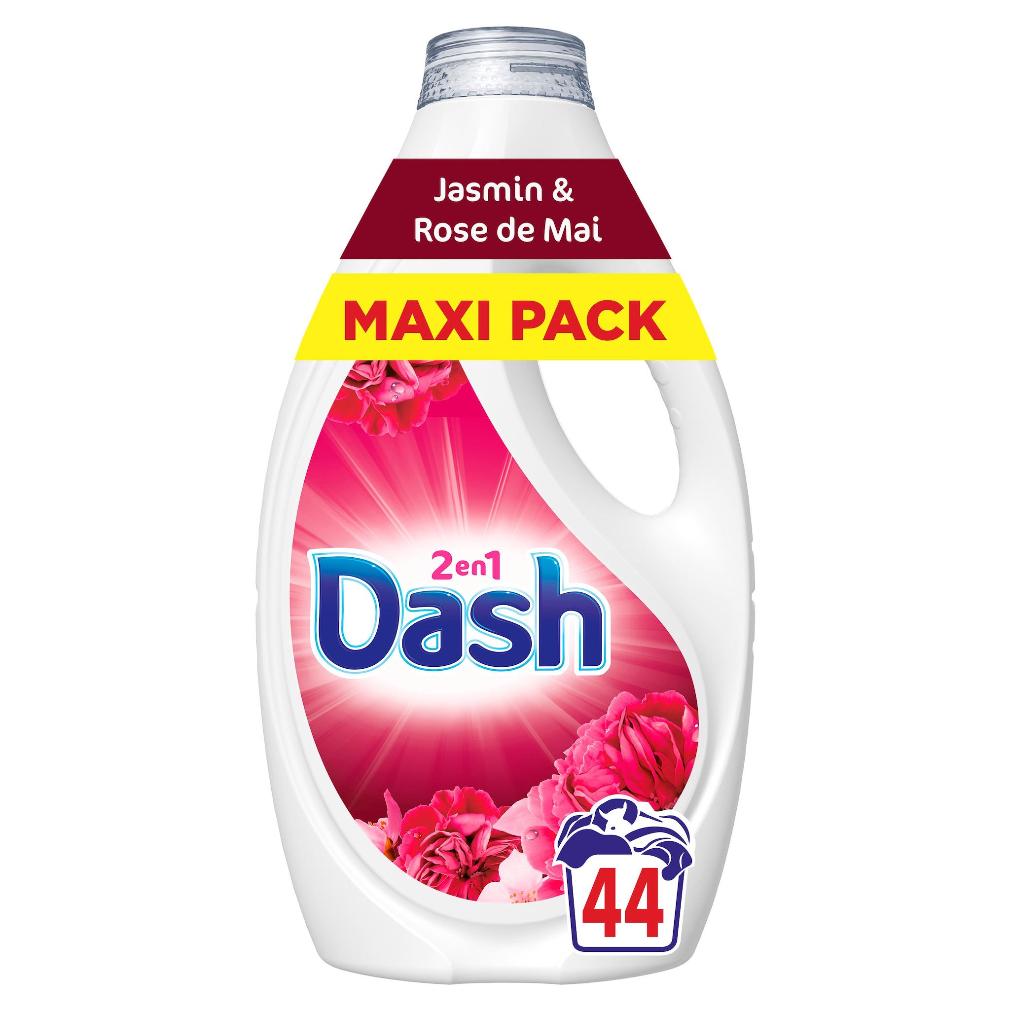 DASH Lessive liquide jasmin rose de mai 44 lavages 1,98l