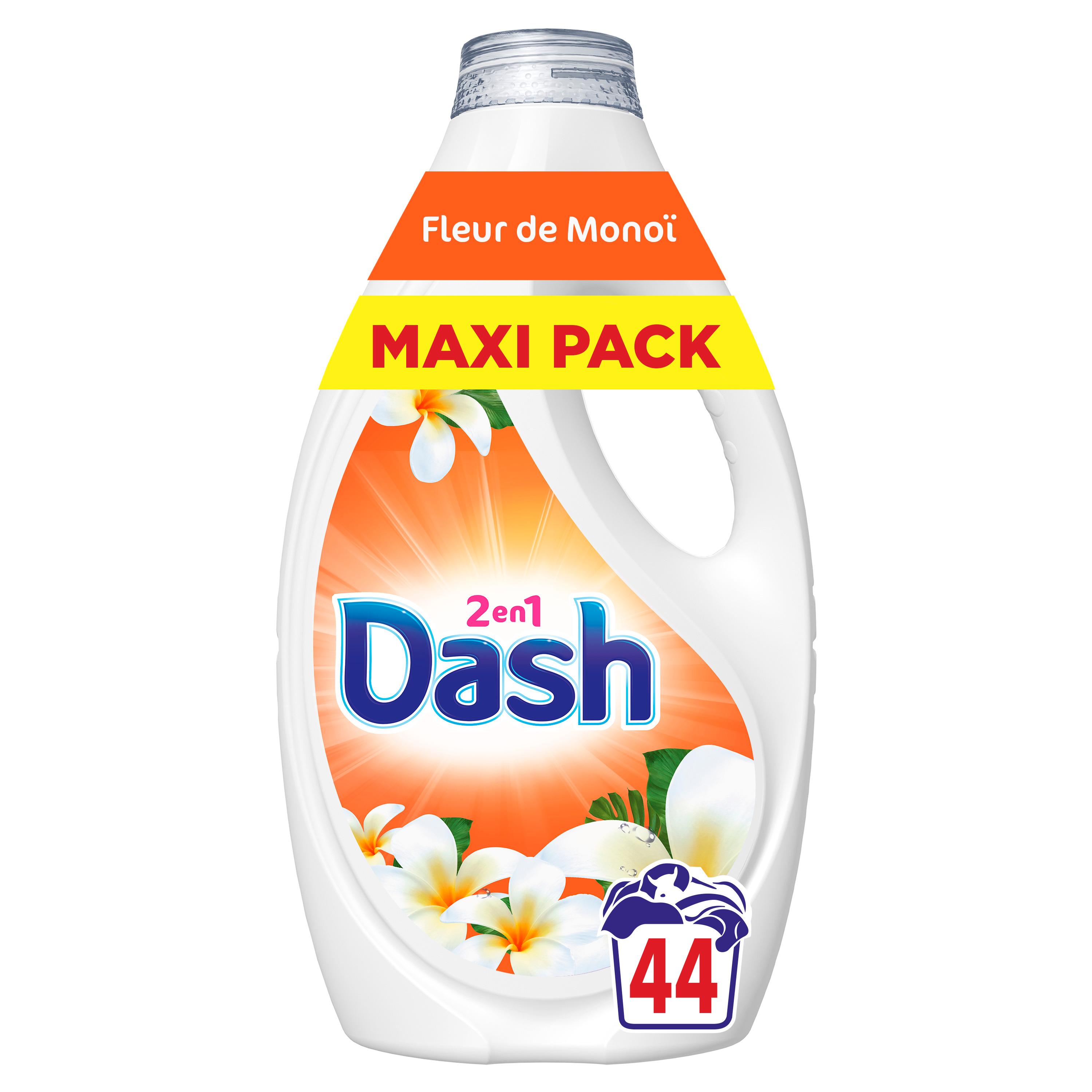 DASH Lessive liquide fleur de monoi 44 lavages 1,98l