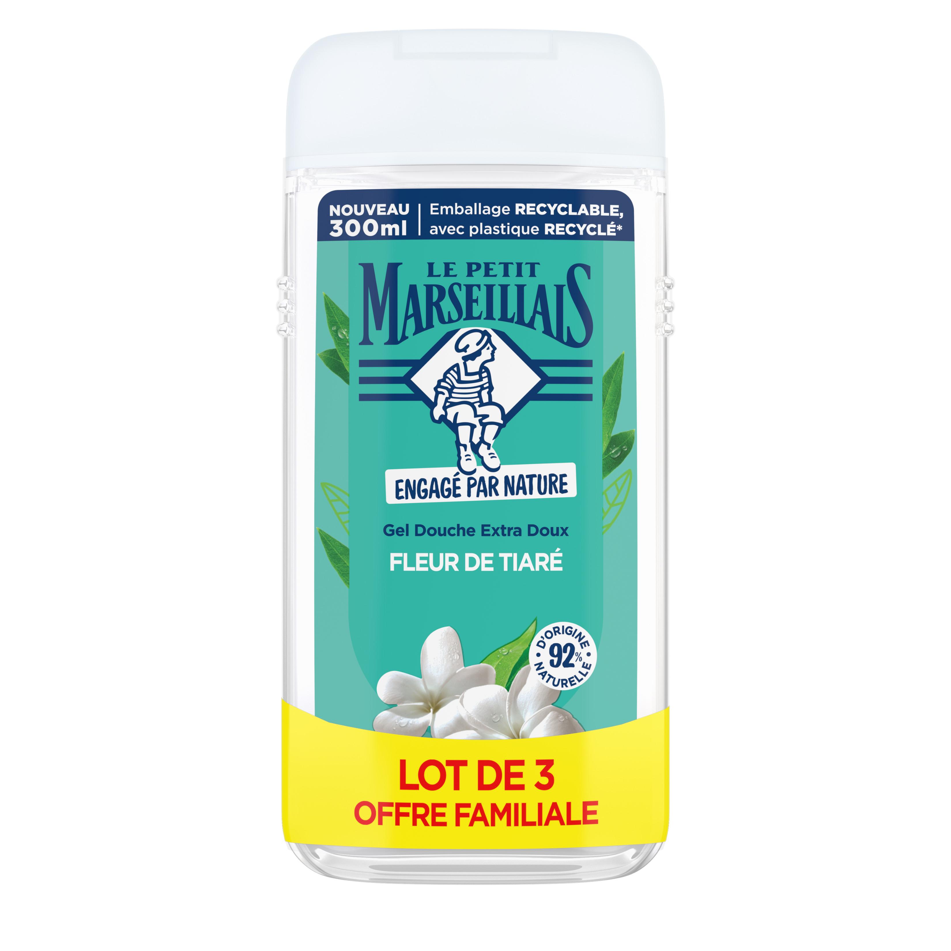 LE PETIT MARSEILLAIS Gel douche extra doux à la fleur de tiaré 3x300ml