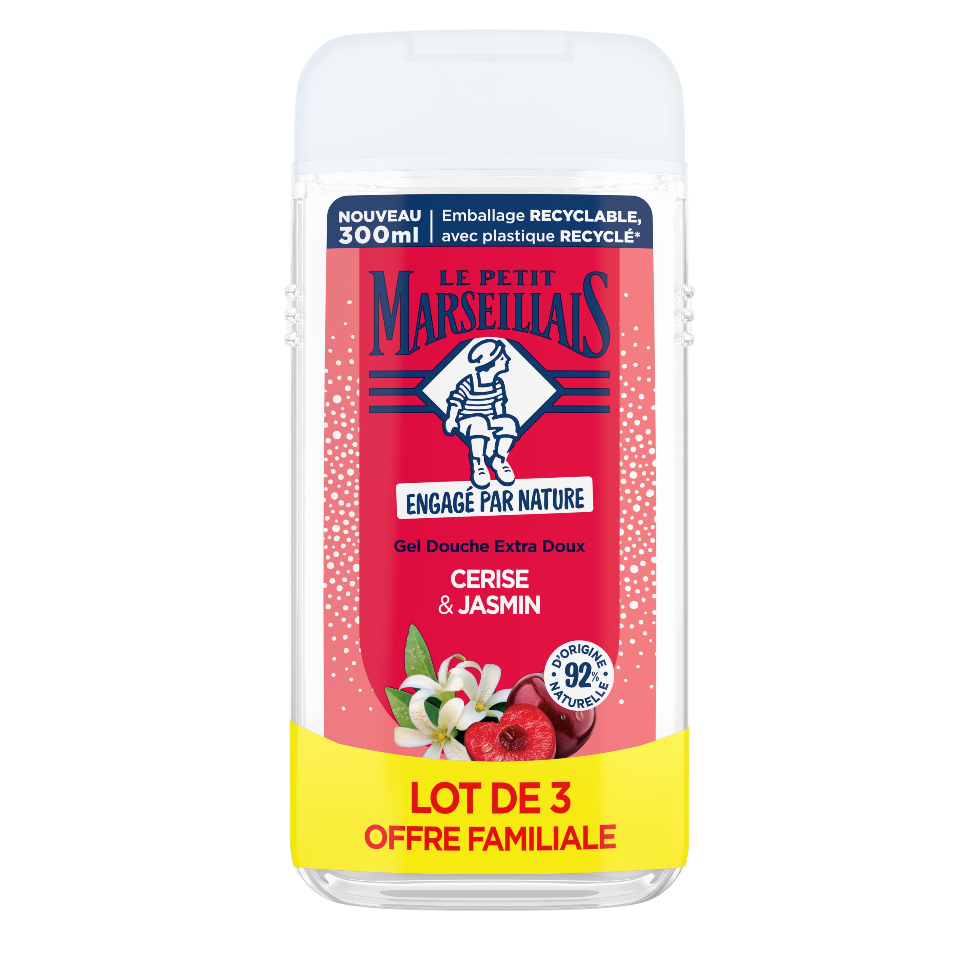 LE PETIT MARSEILLAIS Gel douche extra doux cerise & jasmin 3x300ml