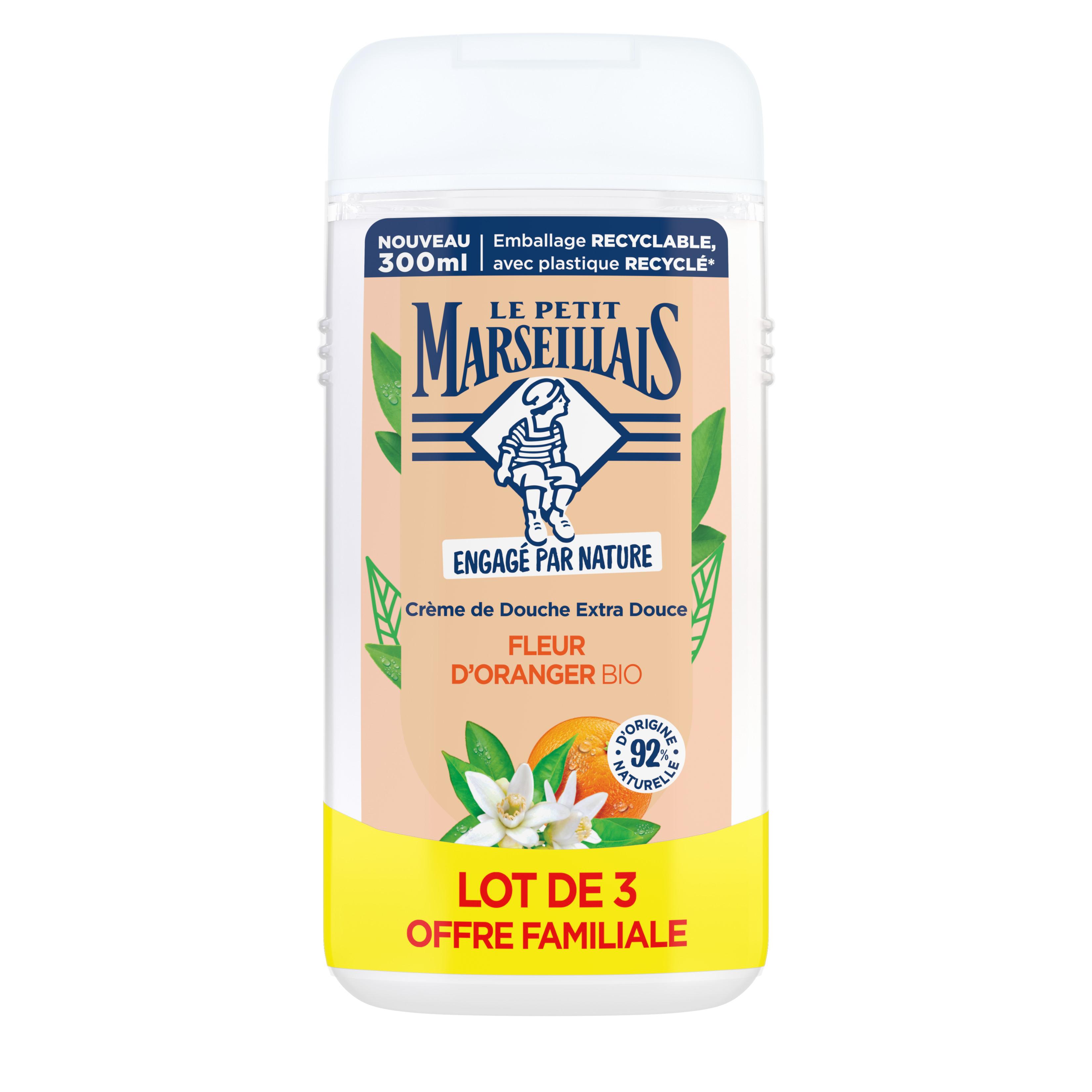 LE PETIT MARSEILLAIS Crème de douche extra douce fleur d'oranger 3x300ml