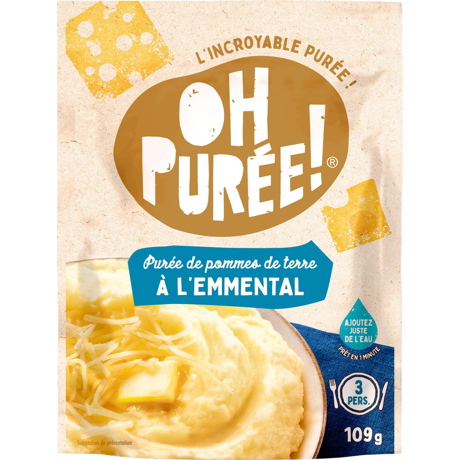 OH PUREE! Purée de pommes de terre à l'emmental 3 portions 109g