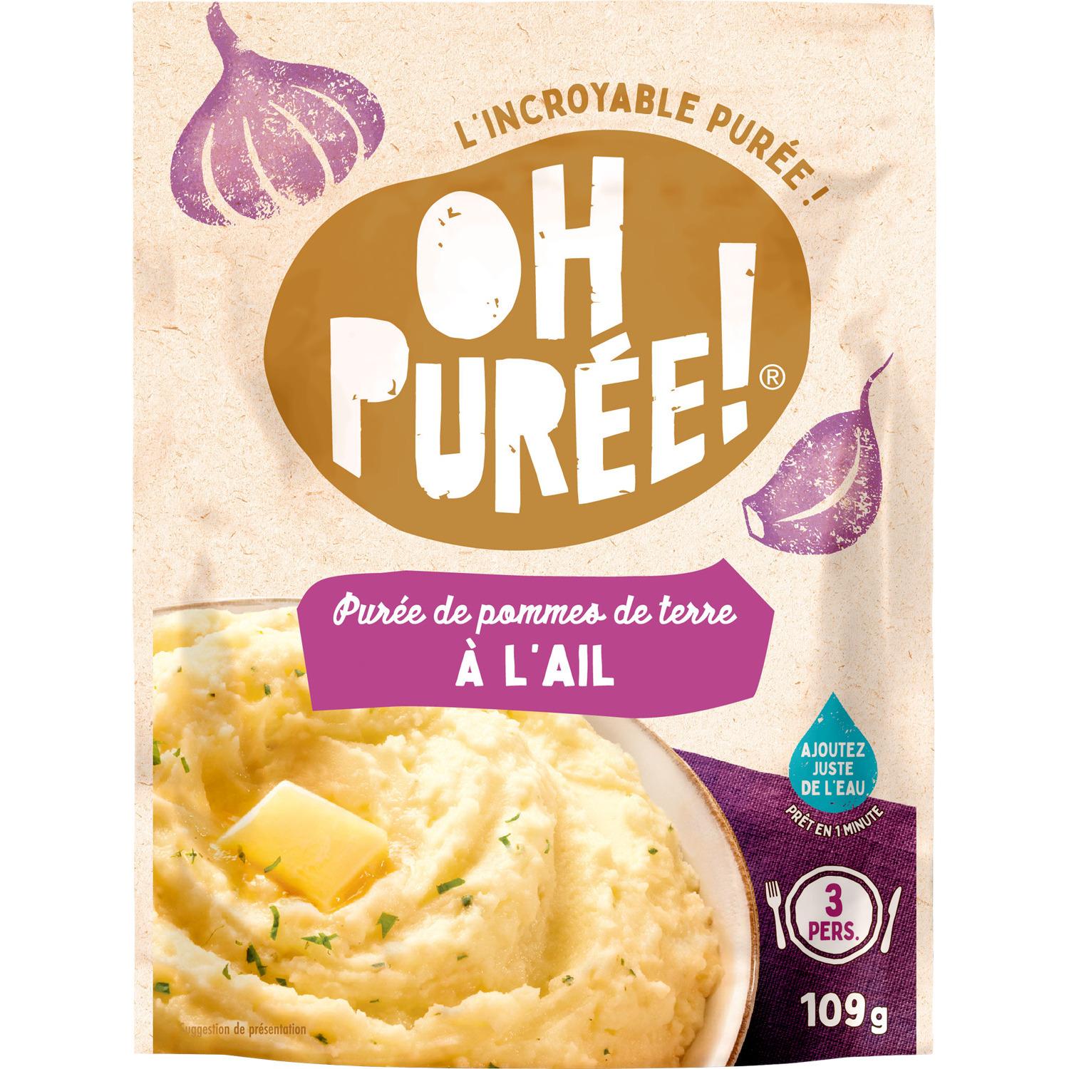 OH PUREE! Purée de pommes de terre à l'ail 3 portions 109g