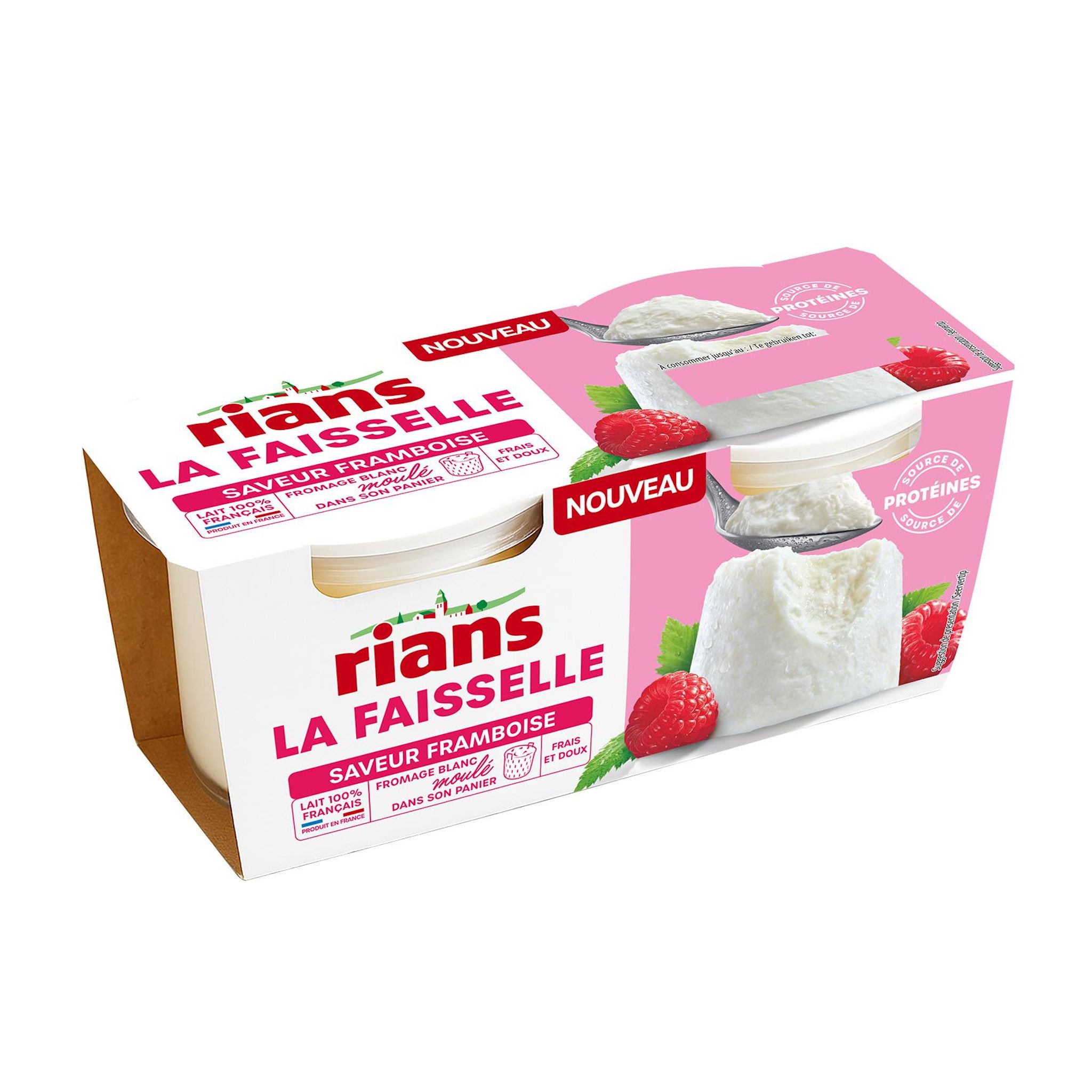 RIANS Faisselle à la framboise 2x100g