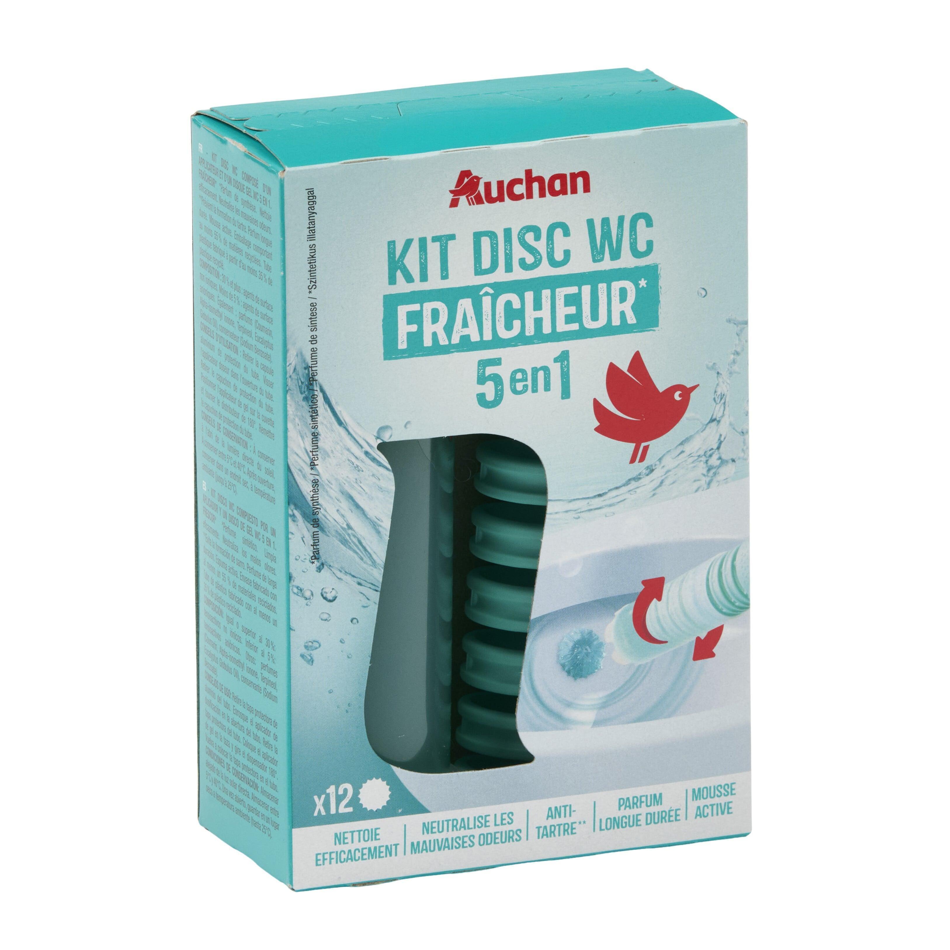 Voir la diapositive 4 : AUCHAN Gel nettoyant wc fraîcheur 12 disques