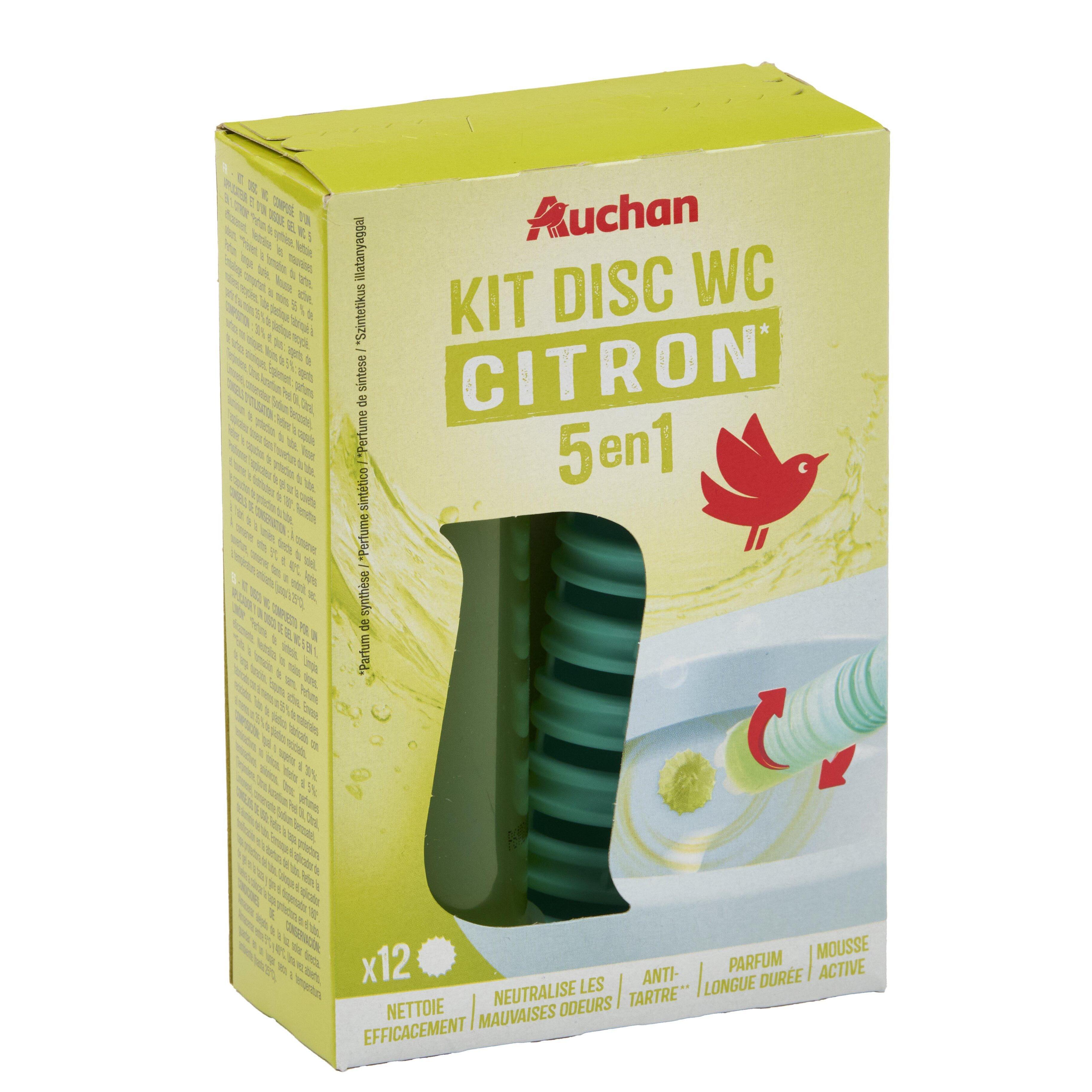 Voir la diapositive 3 : AUCHAN Kit disc wc citron 5 en 1 12 pièces