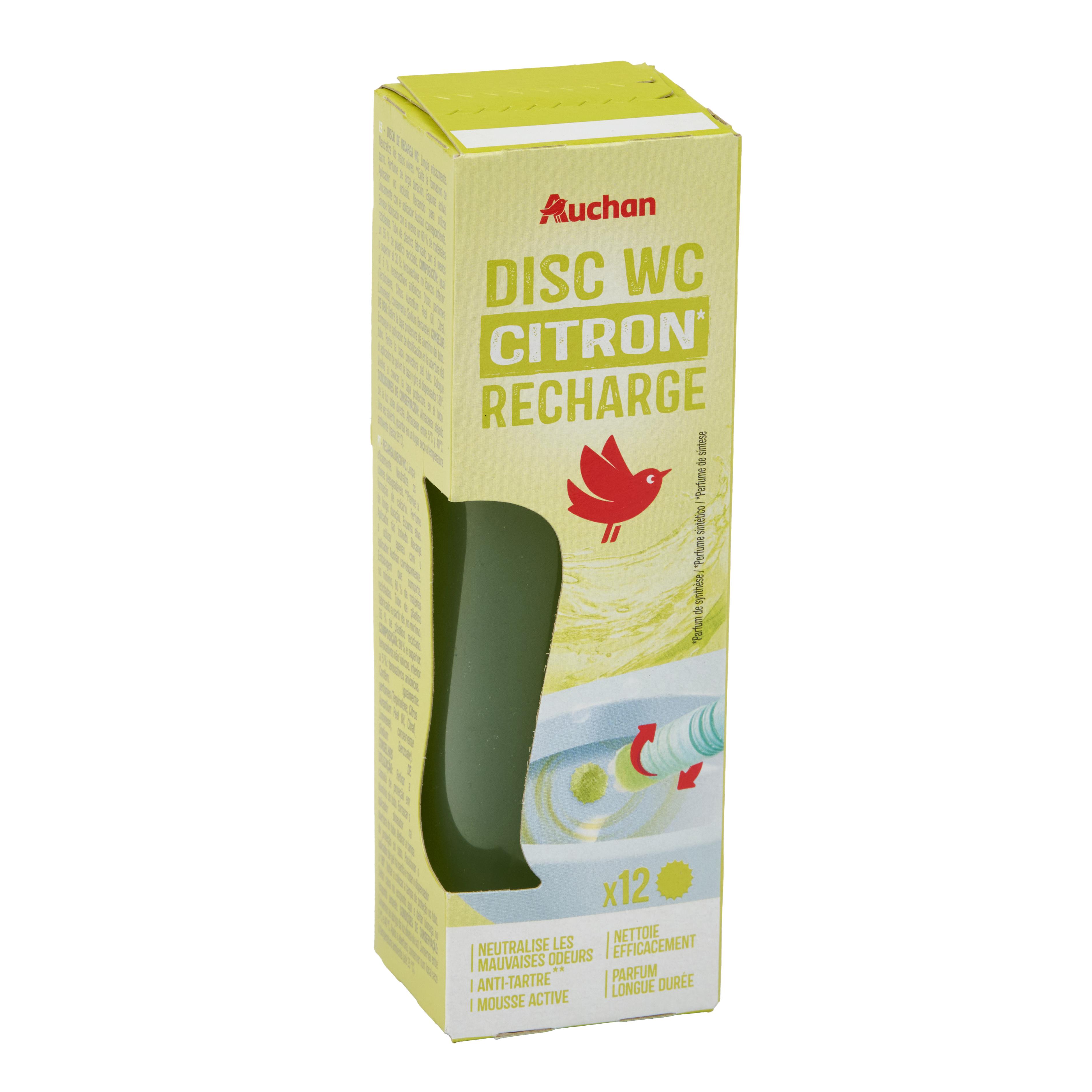 Voir la diapositive 2 : AUCHAN Recharge disc wc citron 12 pièces