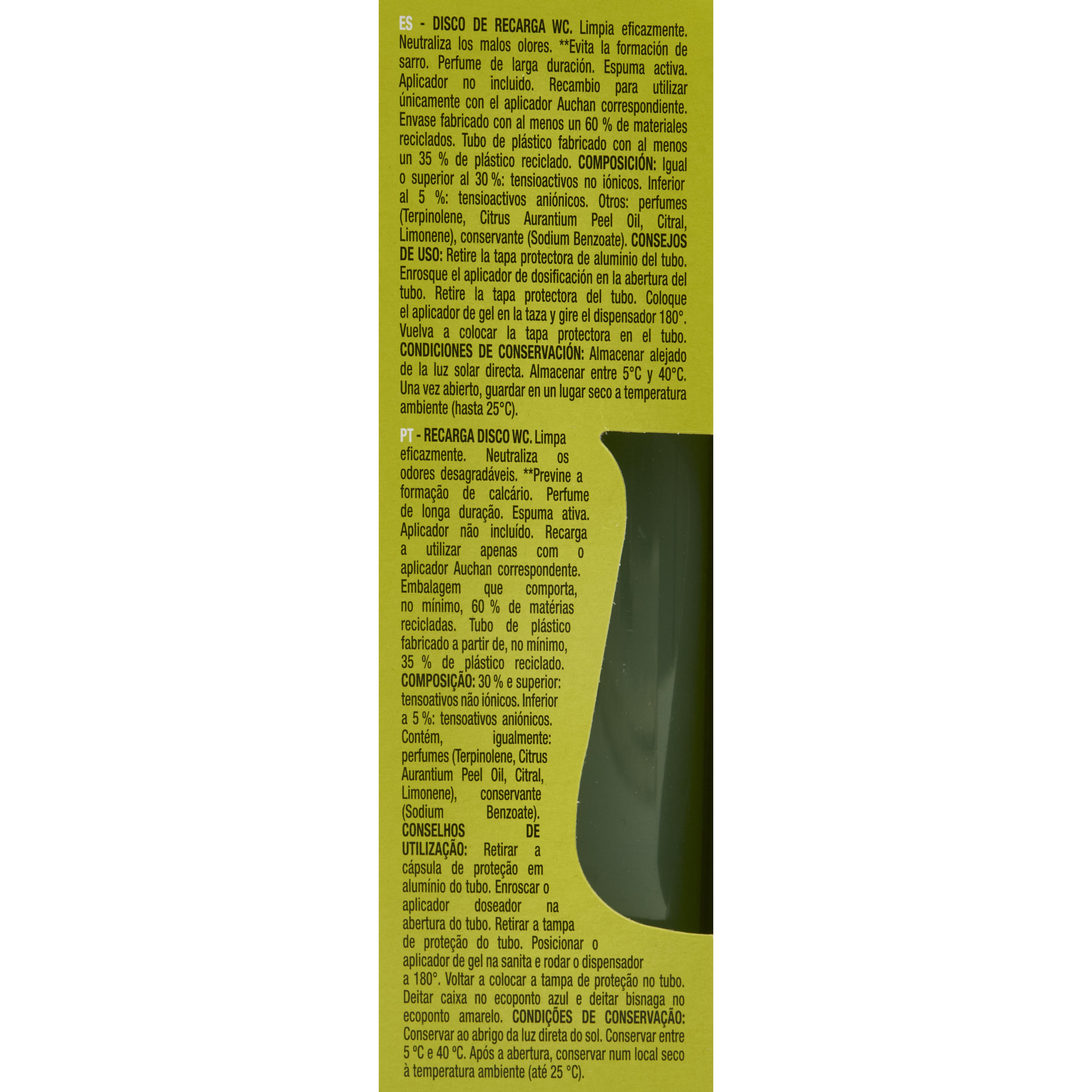 Voir la diapositive 4 : AUCHAN Recharge disc wc citron 12 pièces