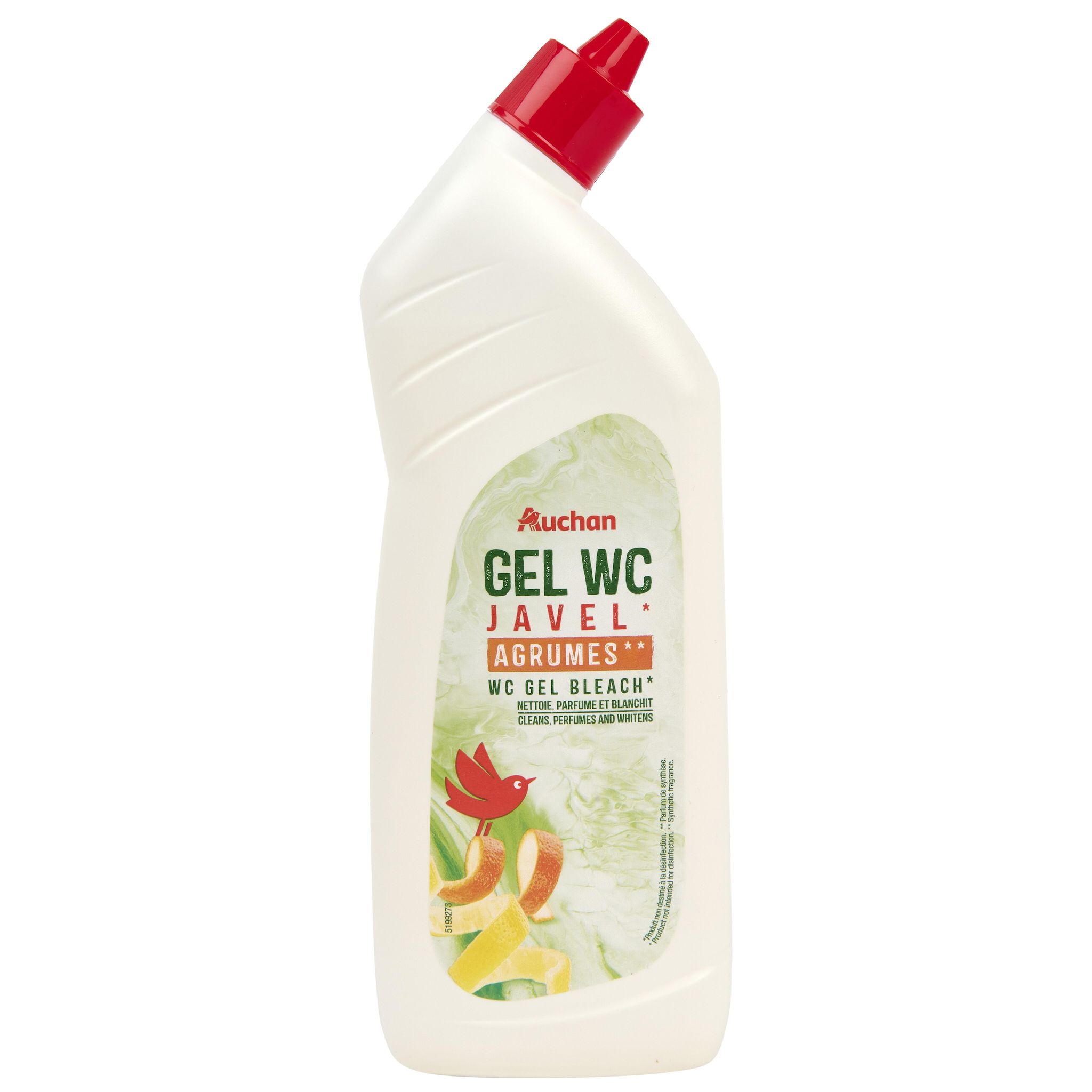 AUCHAN Gel WC nettoyant - agrume - avec eau de javel 750ml