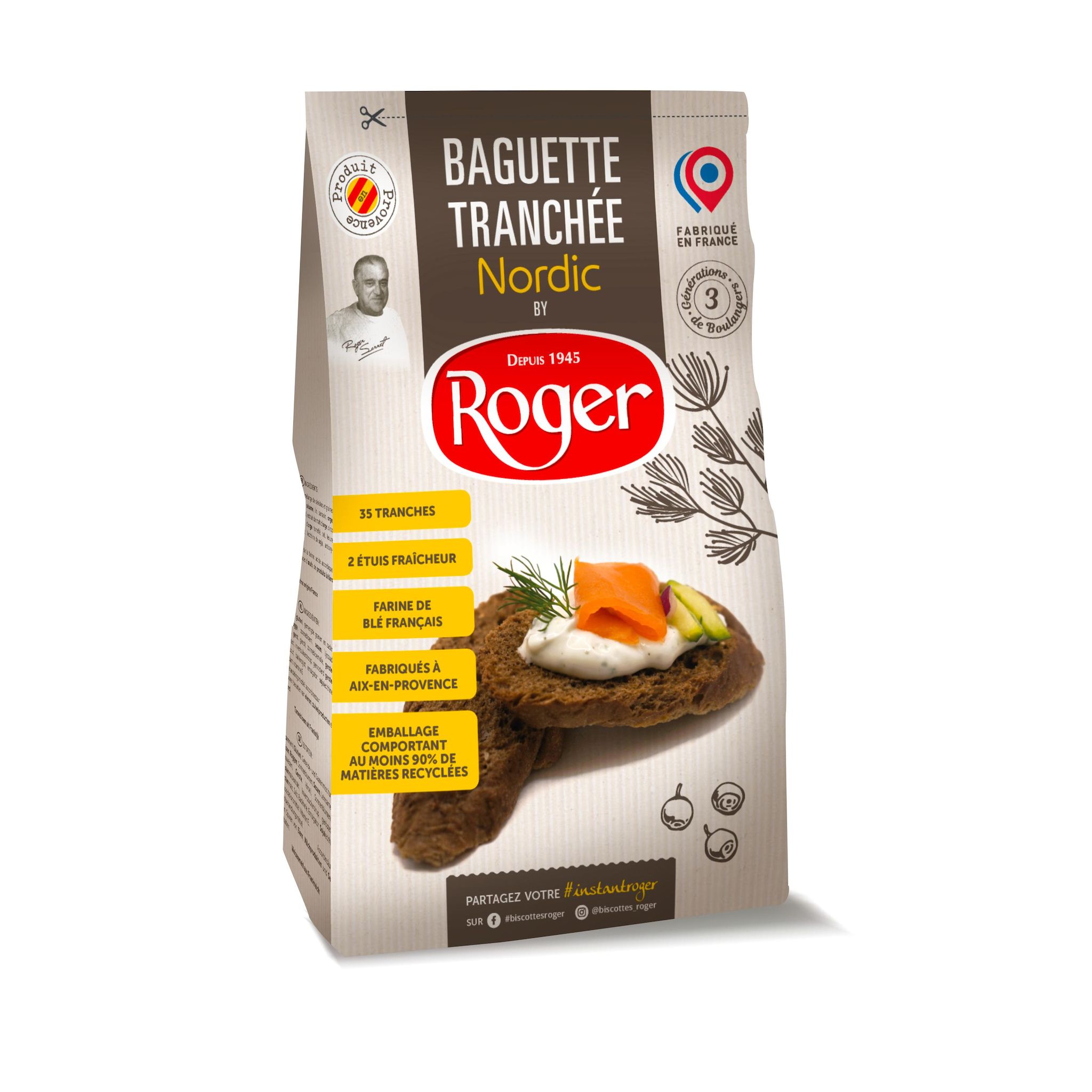 ROGER Baguette tranchée nordic 35 tranches 180g