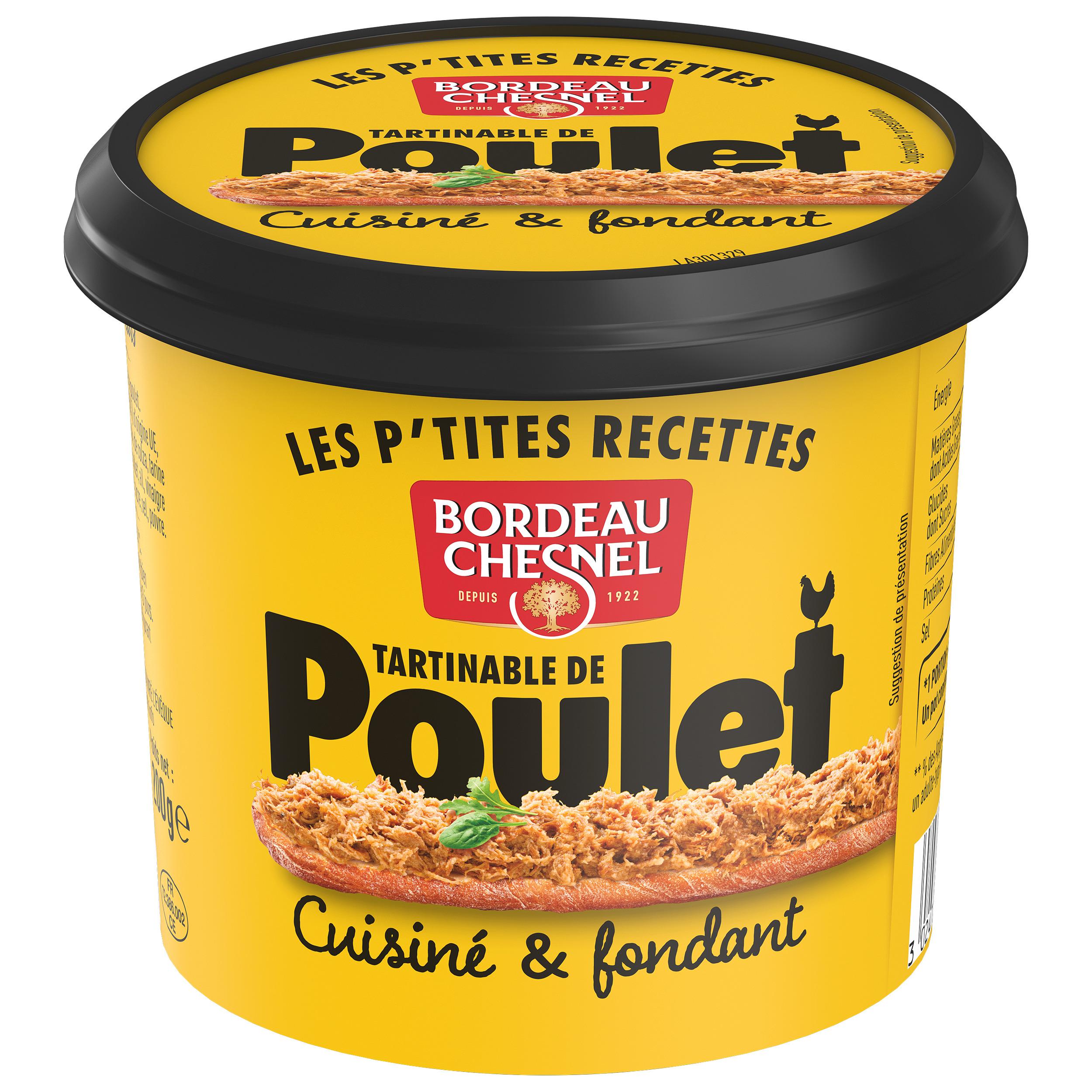 BORDEAU CHESNEL Les P'tites Recettes tartinable de poulet cuisiné et fondant 200g