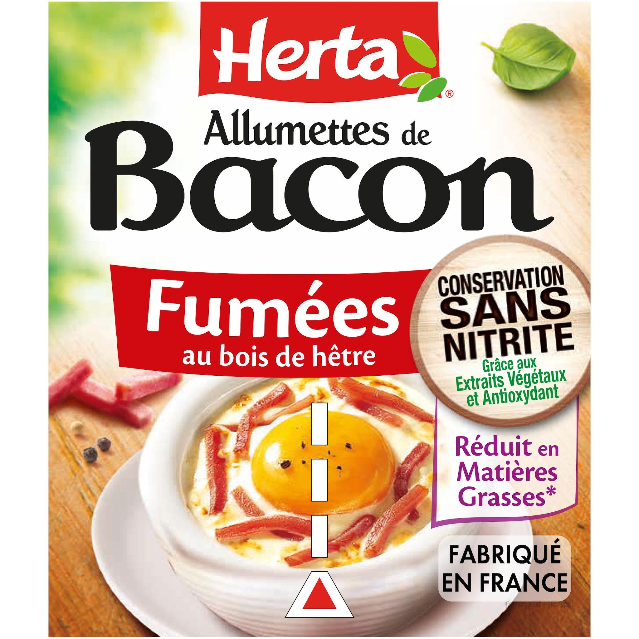HERTA Allumettes bacon fumées sans nitrite 2x90g