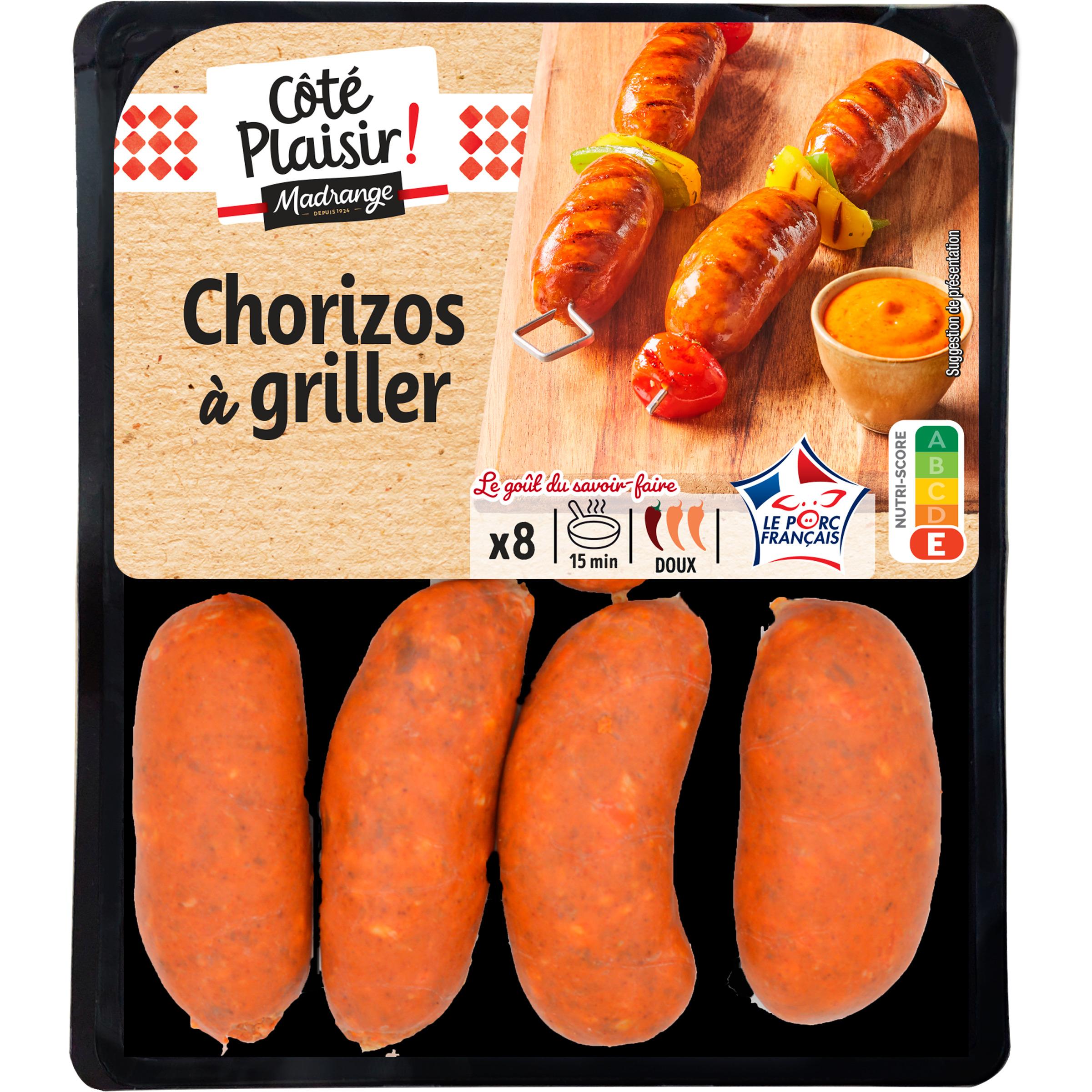 MADRANGE Côté Plaisir chorizo doux à griller 8 pièces 400g