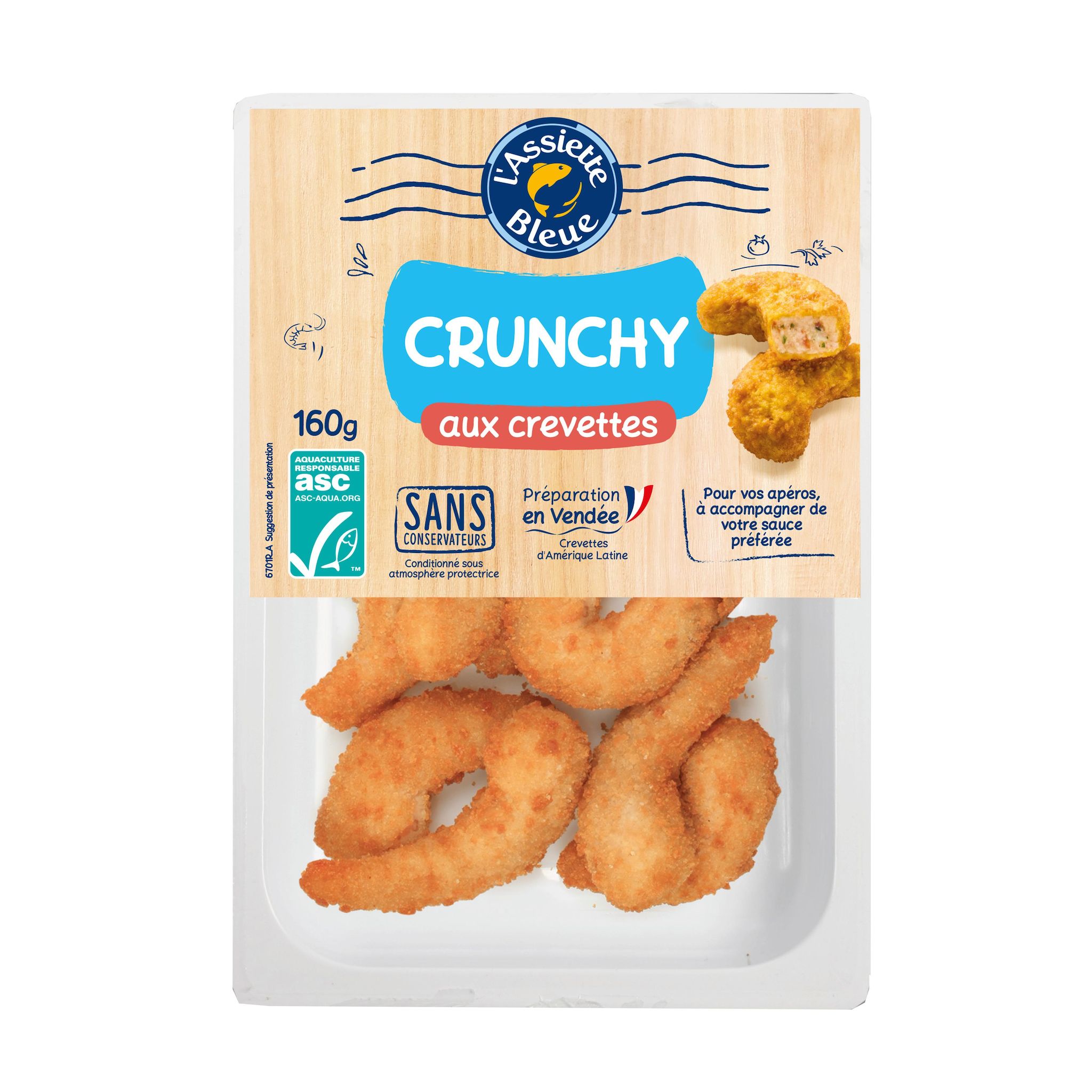 L'ASSIETTE BLEUE Crunchy aux crevettes ASC 160g