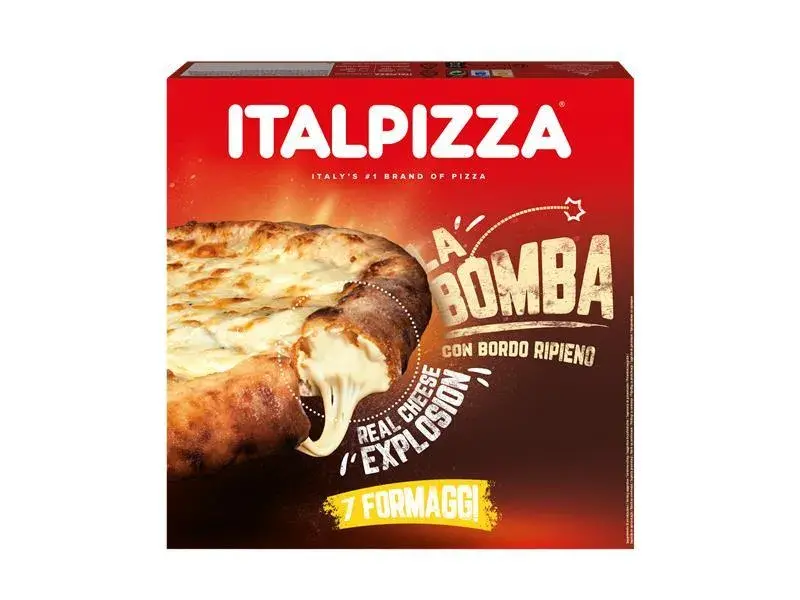 ITALPIZZA La Bomba Pizza pâte fine 7 formaggi cuite au feu de bois 450g