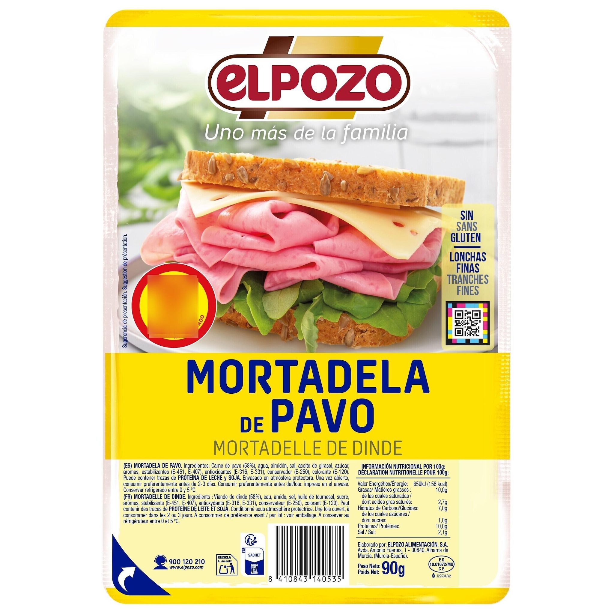 EL POZO Mortadelle de dinde 90g