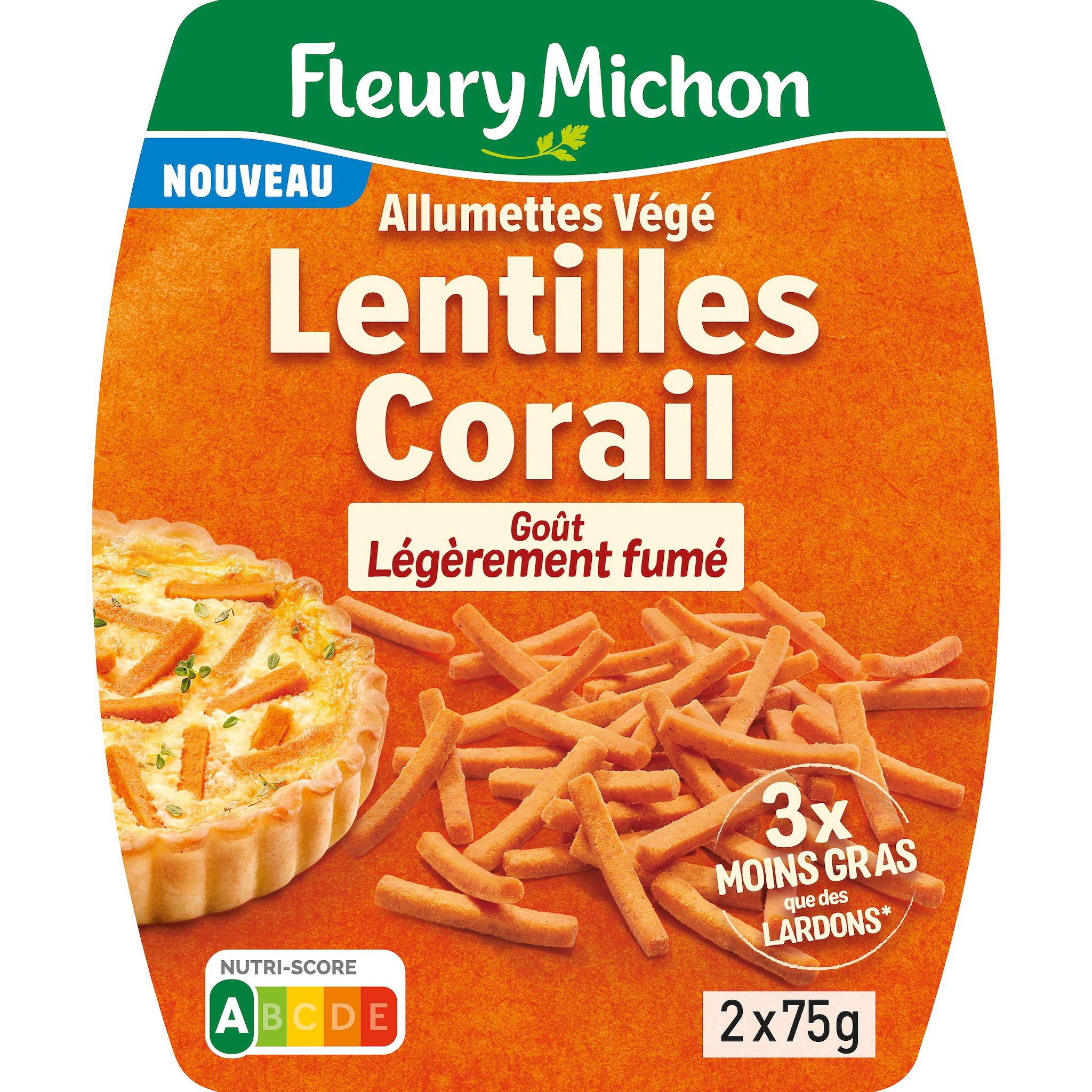 FLEURY MICHON Allumettes végétales lentilles corail fumées 2x75g