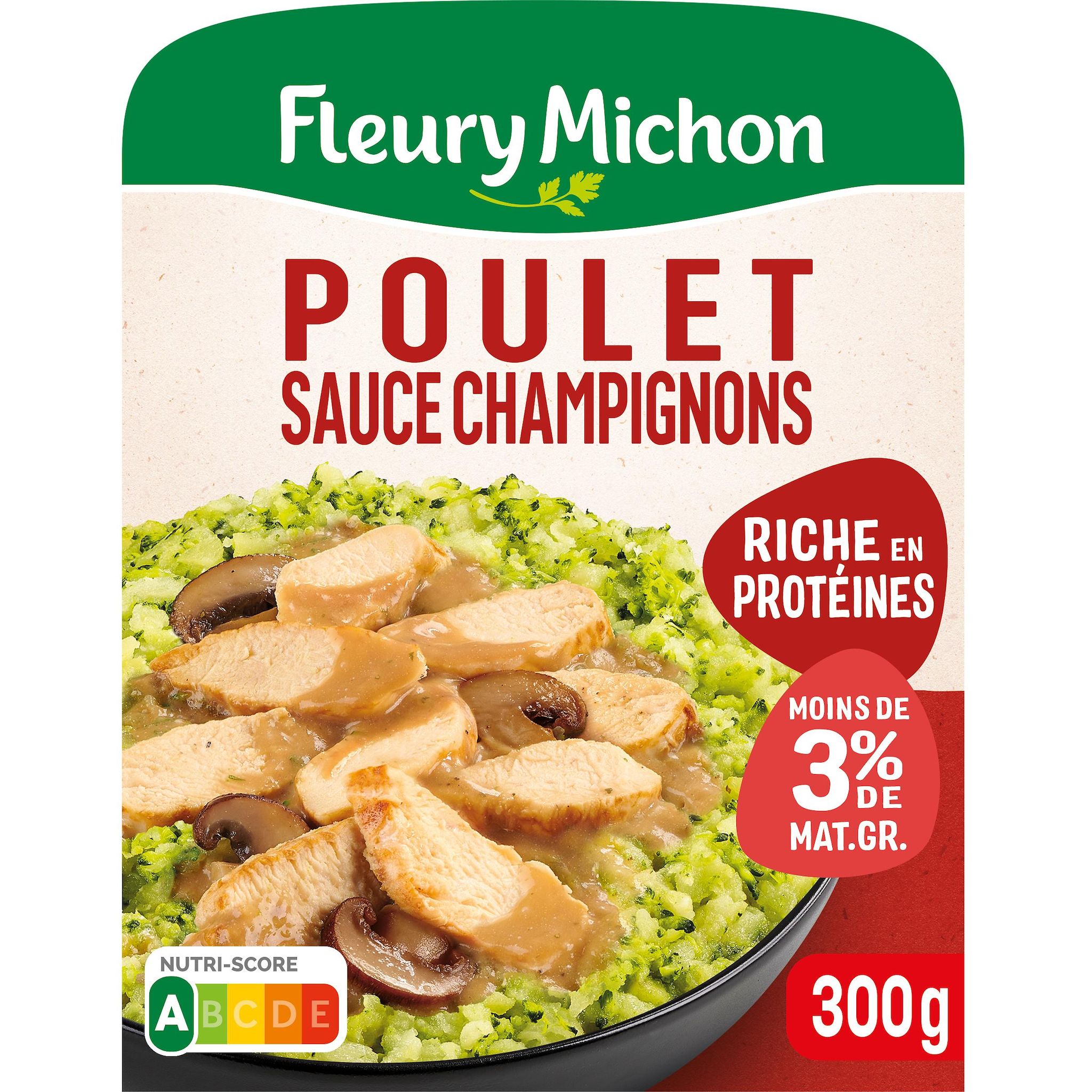 FLEURY MICHON Poulet rôti écrasé de pommes de terre brocolis sauce champignons 1 part 300g