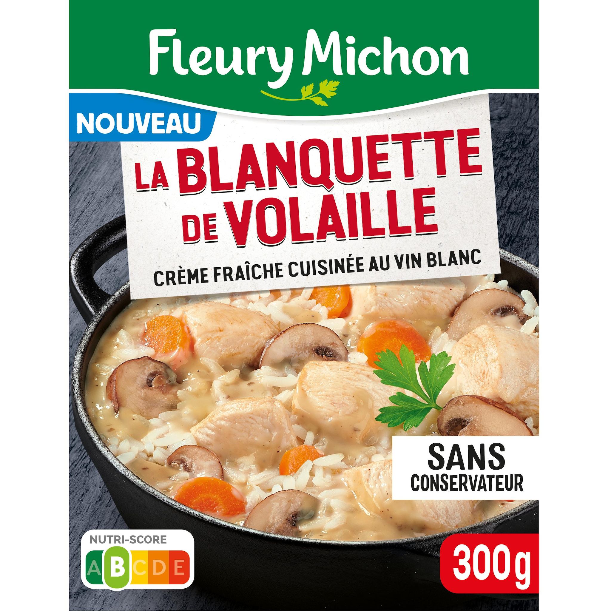 FLEURY MICHON Blanquette de volaille crème fraîche cuisinée au vin blanc 1 part 300g