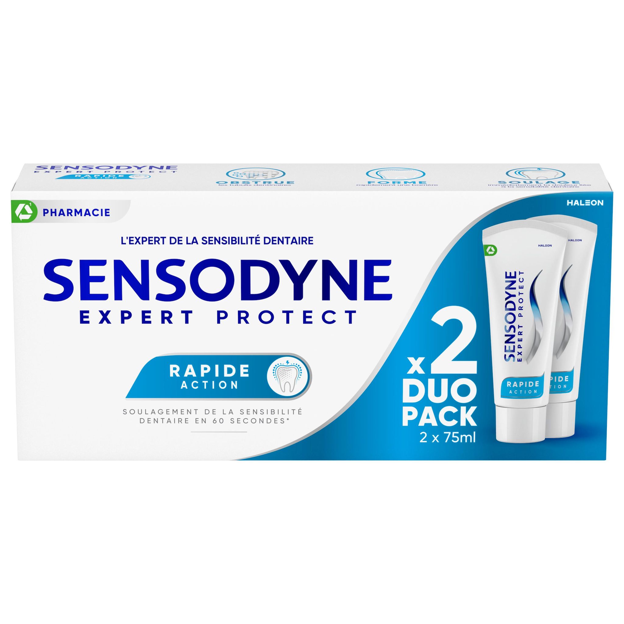 SENSODYNE Expert Protect Dentifrice rapide action 2x75ml